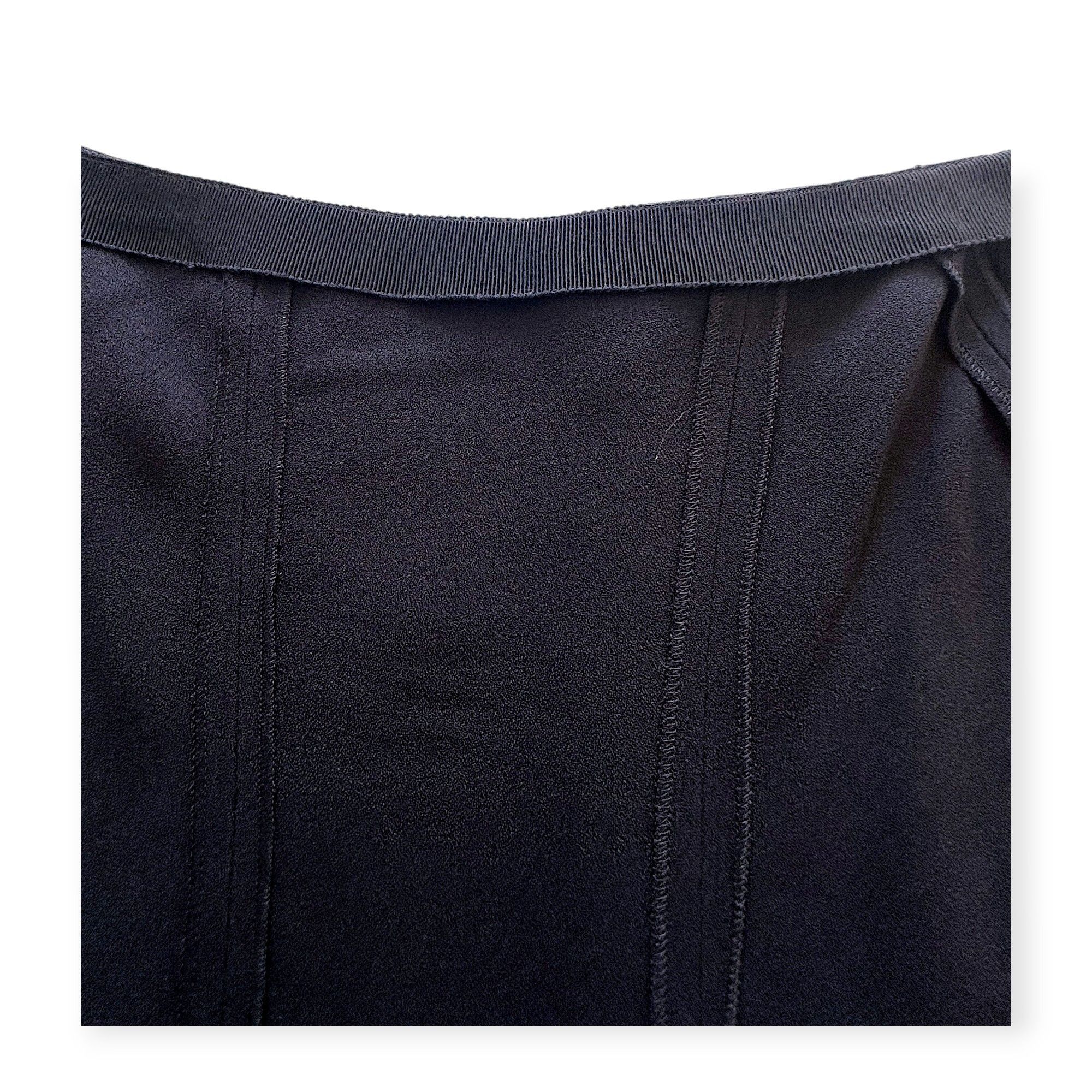 Prada Archival Prada Paneled A-Line Skirt in Dark Navy Crepe Size 32" / US 10 / IT 46 - 10 Thumbnail