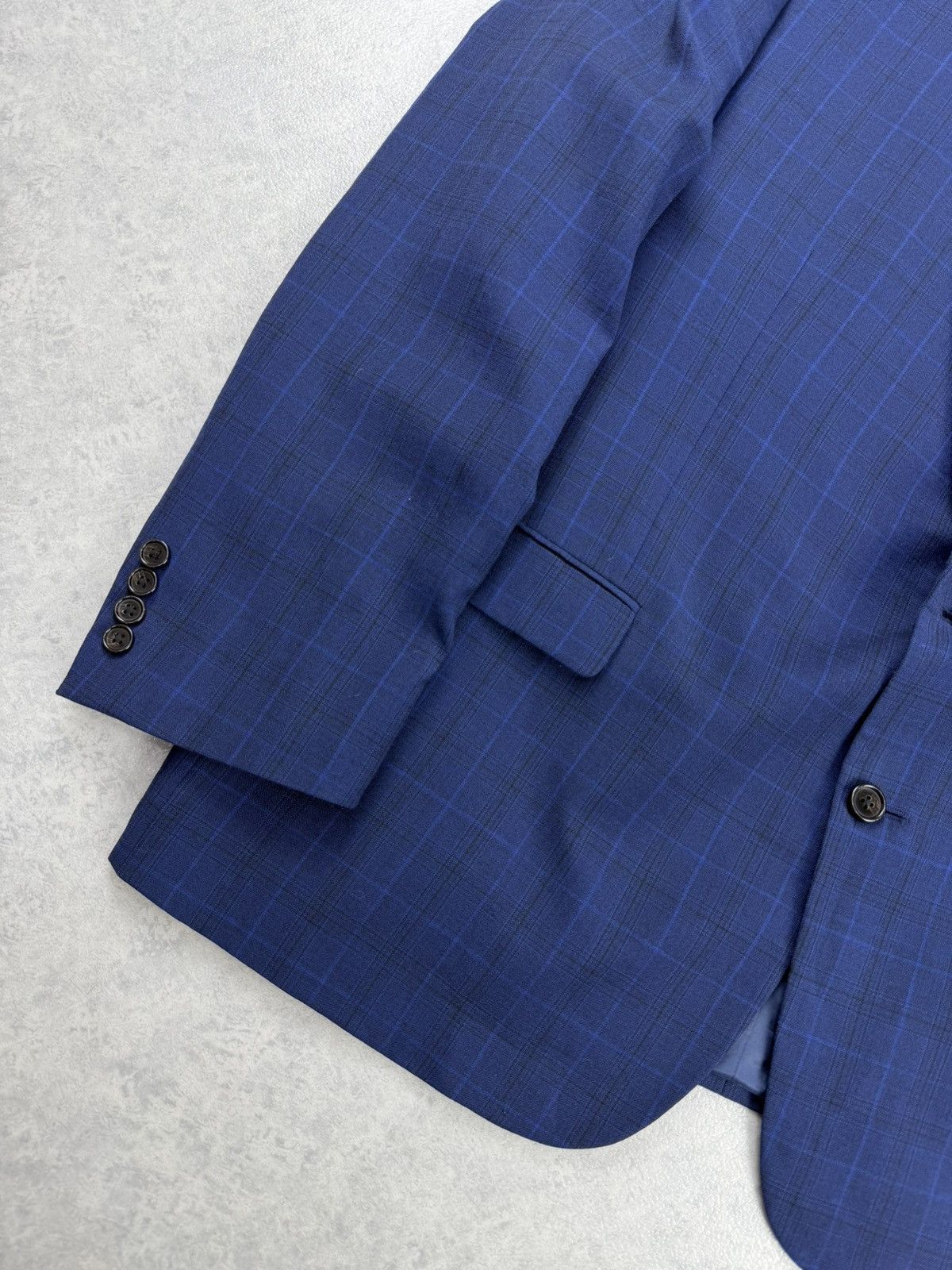 Ralph Lauren Ralph Lauren Blue Check Wool Blazer 48R Mens Sport Coat Size 48R - 4 Thumbnail