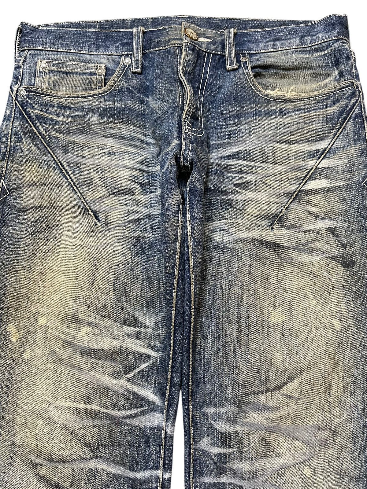 If Six Was Nine Vintage Japanese Brand Claw Mark Wash Style Jeans Size US 32 / EU 48 - 3 Thumbnail