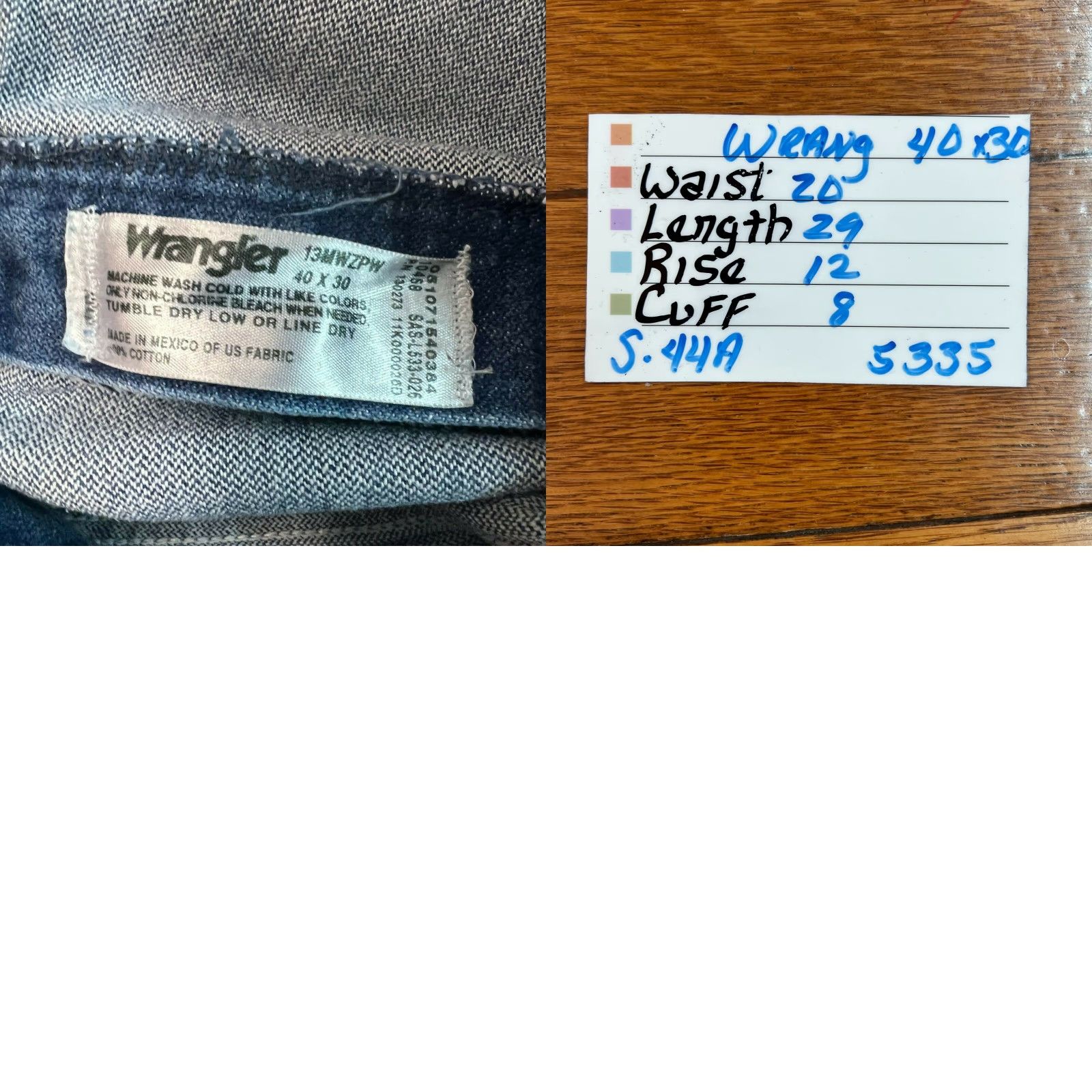 Wrangler Wrangler Mens Denim Blue Straight Jeans Size 40 Regular Fit Mid Rise 40X30 Size US 40 / EU 56 - 8 Thumbnail