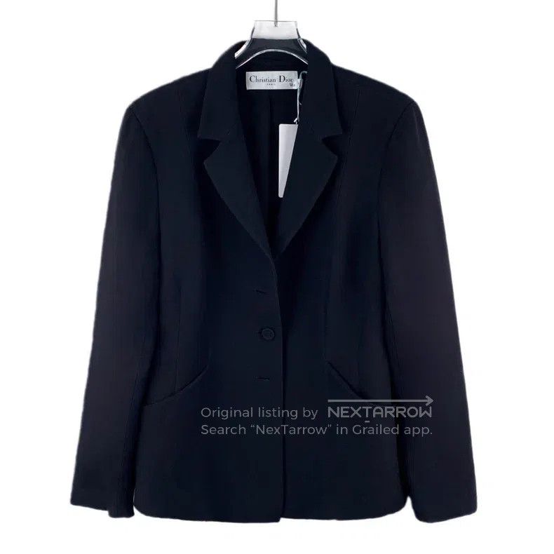 Dior Dior Black wool lapel single-breasted long-sleeved suit ja Size XL / US 12-14 / IT 48-50 - 1 Thumbnail