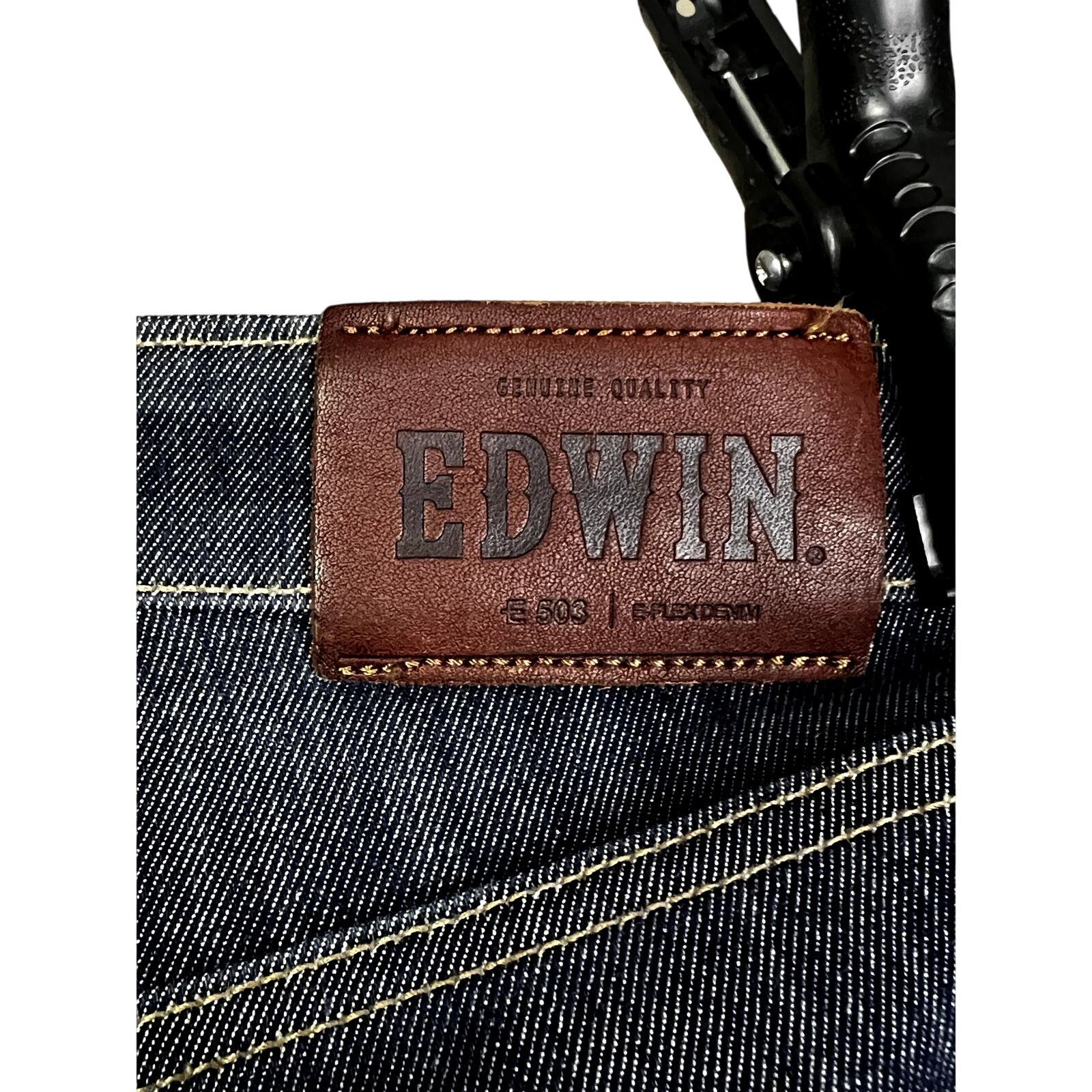Edwin Edwin Japan E503 Men's 30x33 Flex Dark Denim Straight Jeans Size US 30 / EU 46 - 4 Thumbnail
