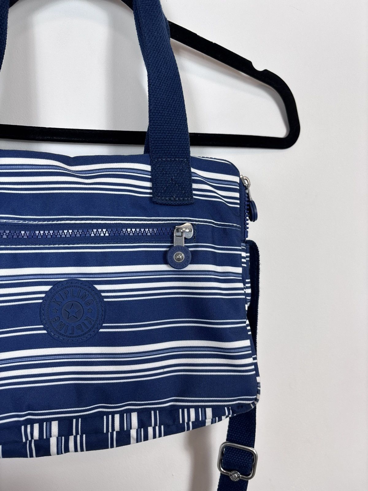 Japanese Brand Kipling Y2K Blue/White Striped Handbag Shoulder Crossbody Size ONE SIZE - 3 Thumbnail
