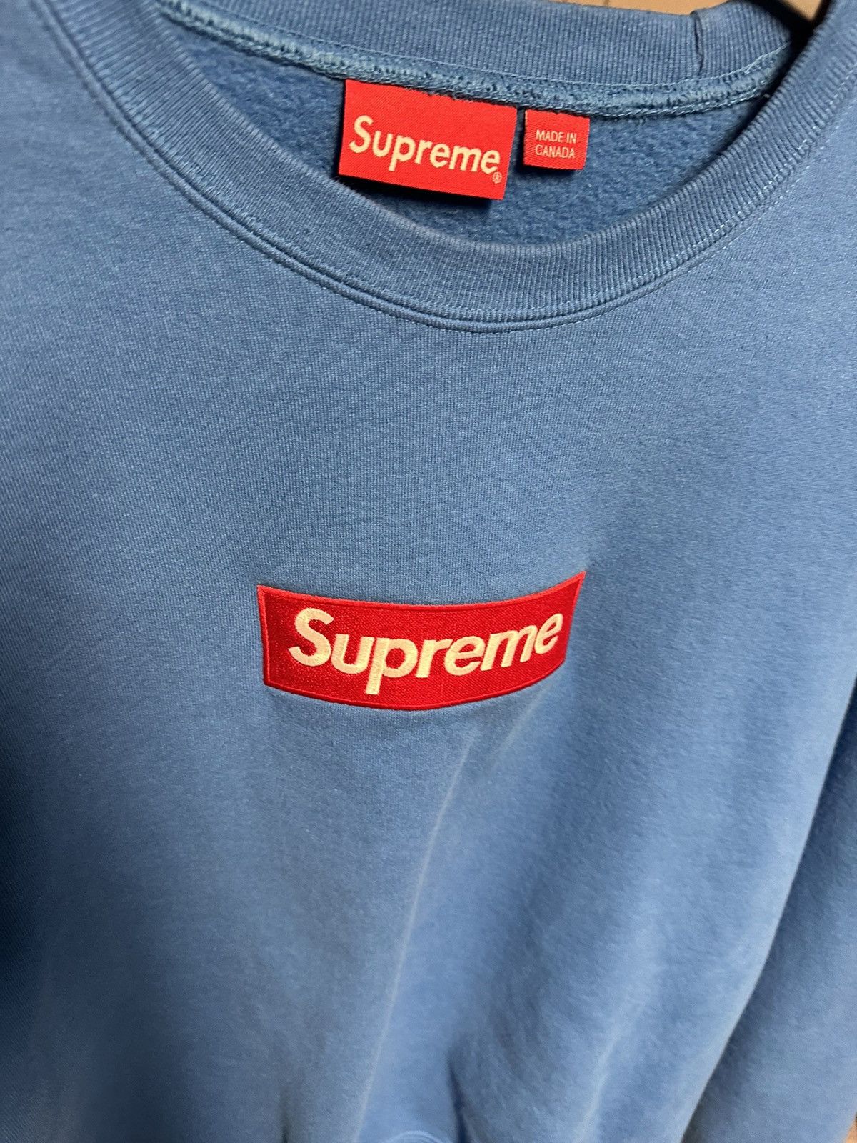 Supreme Blue Supreme Box Logo Crewneck FW22 | Grailed