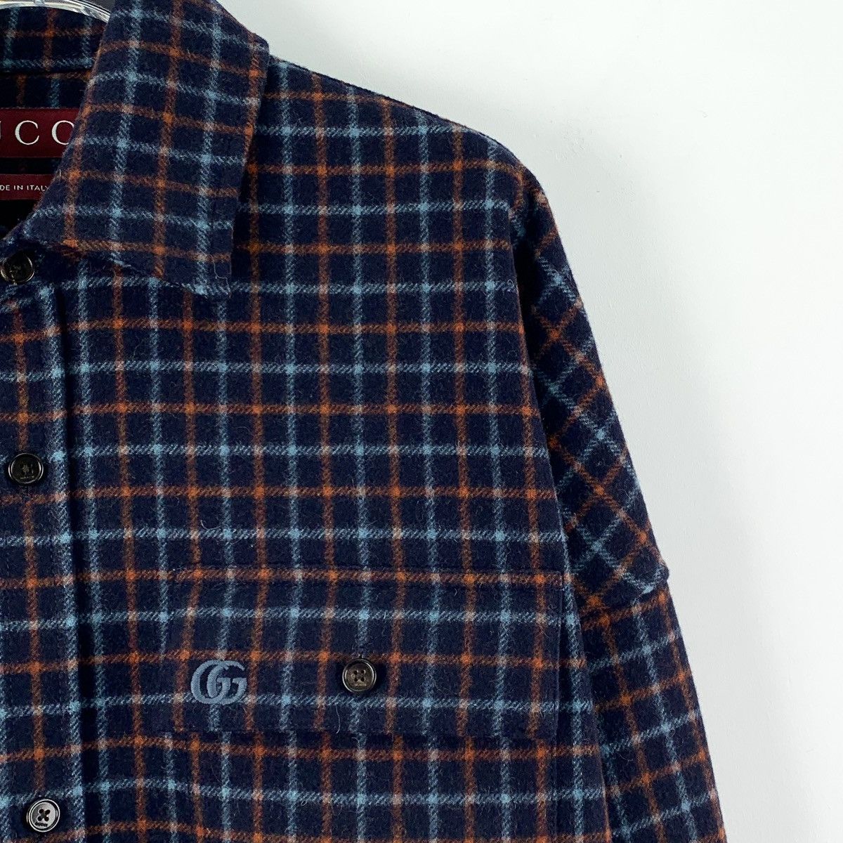 Gucci Gucci Plaid Wool Lapel Long-sleeve Shirt Jacket K26WX Size US XS / EU 42 / 0 - 3 Thumbnail
