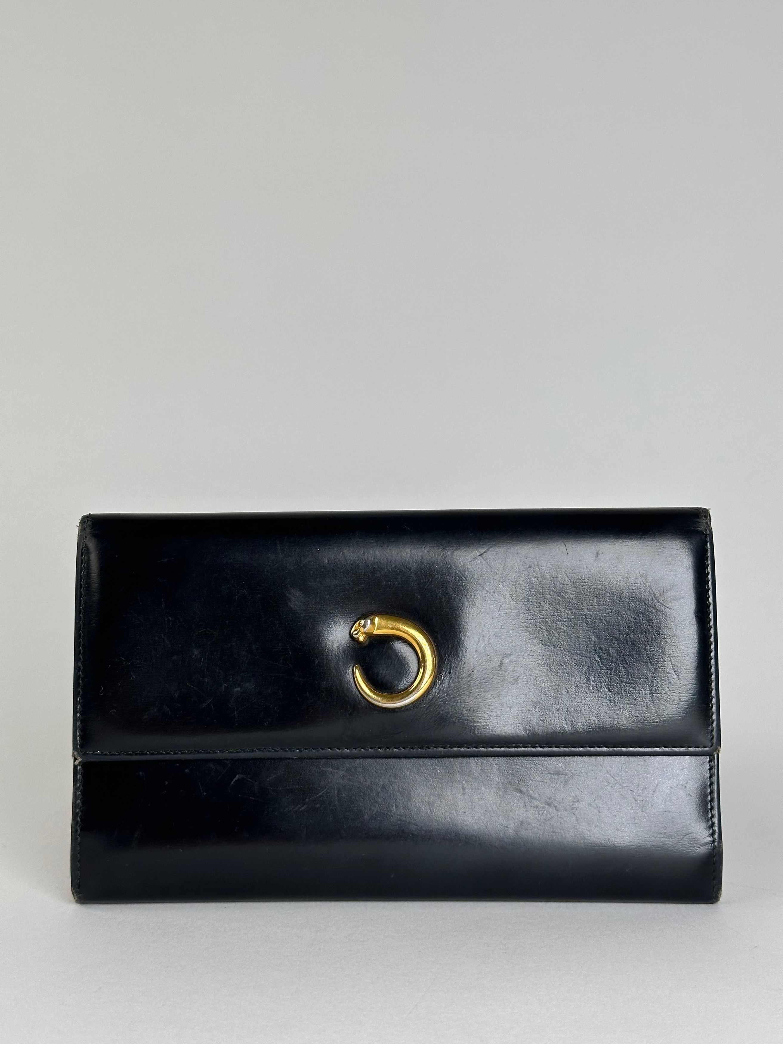 Cartier Vintage Panthère Continental Wallet Black Leather Size ONE SIZE - 1 Thumbnail