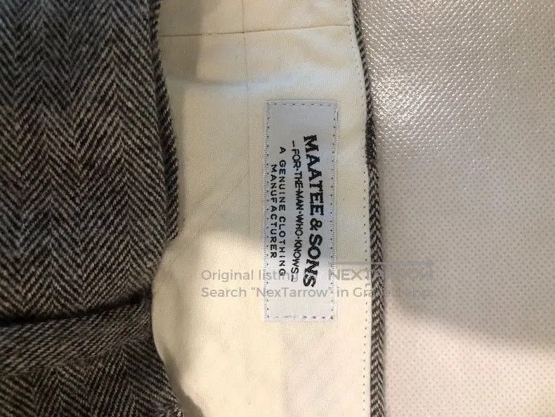 A.PRESSE Maatee & Sons Cashmere Trousers in Herringbone. Size US 32 / EU 48 - 6 Thumbnail