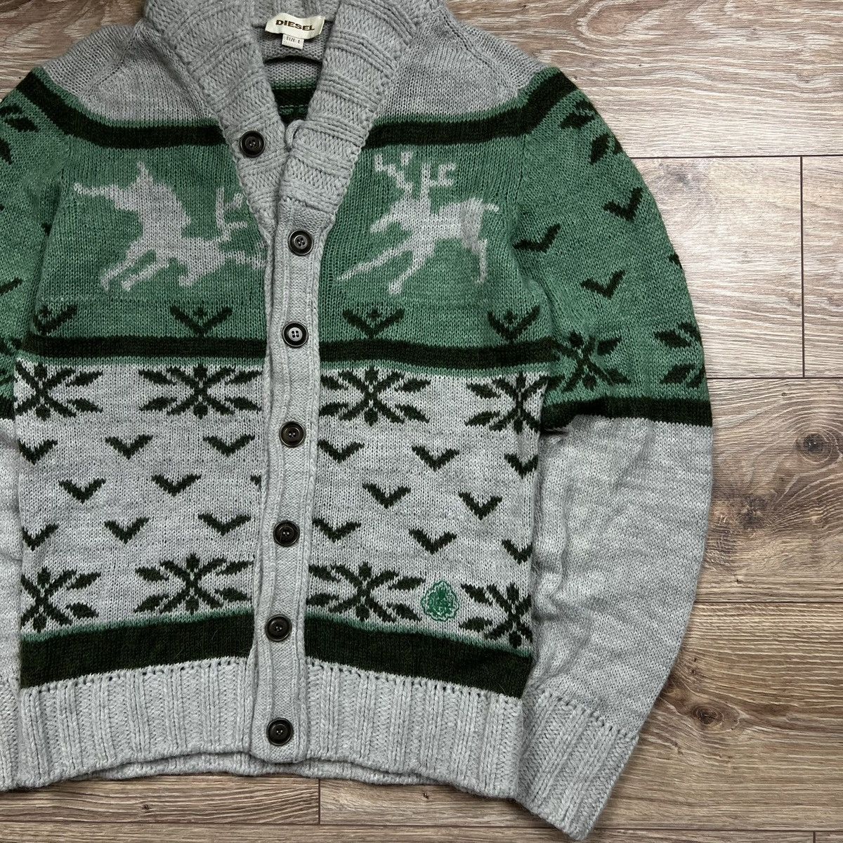 Diesel 00s Diesel Alpaca Wool Vintage Knit Button Up Sweater Size US L / EU 52-54 / 3 - 3 Thumbnail