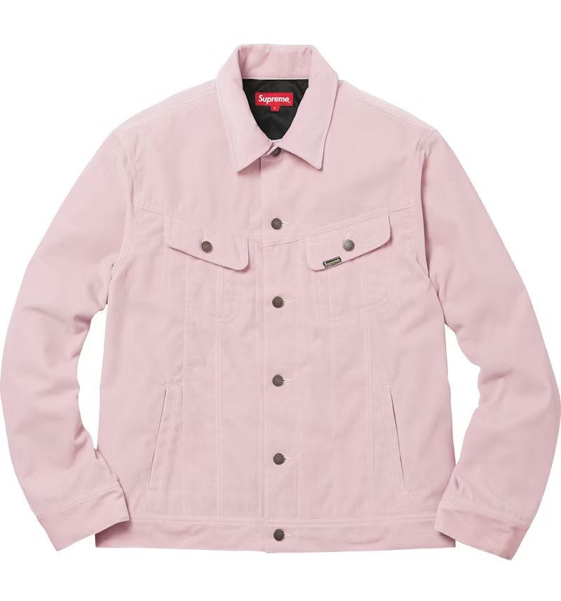 Supreme Supreme Velvet Trucker Jacket - Dusty Pink Size US XL / EU 56 / 4 - 1 Thumbnail