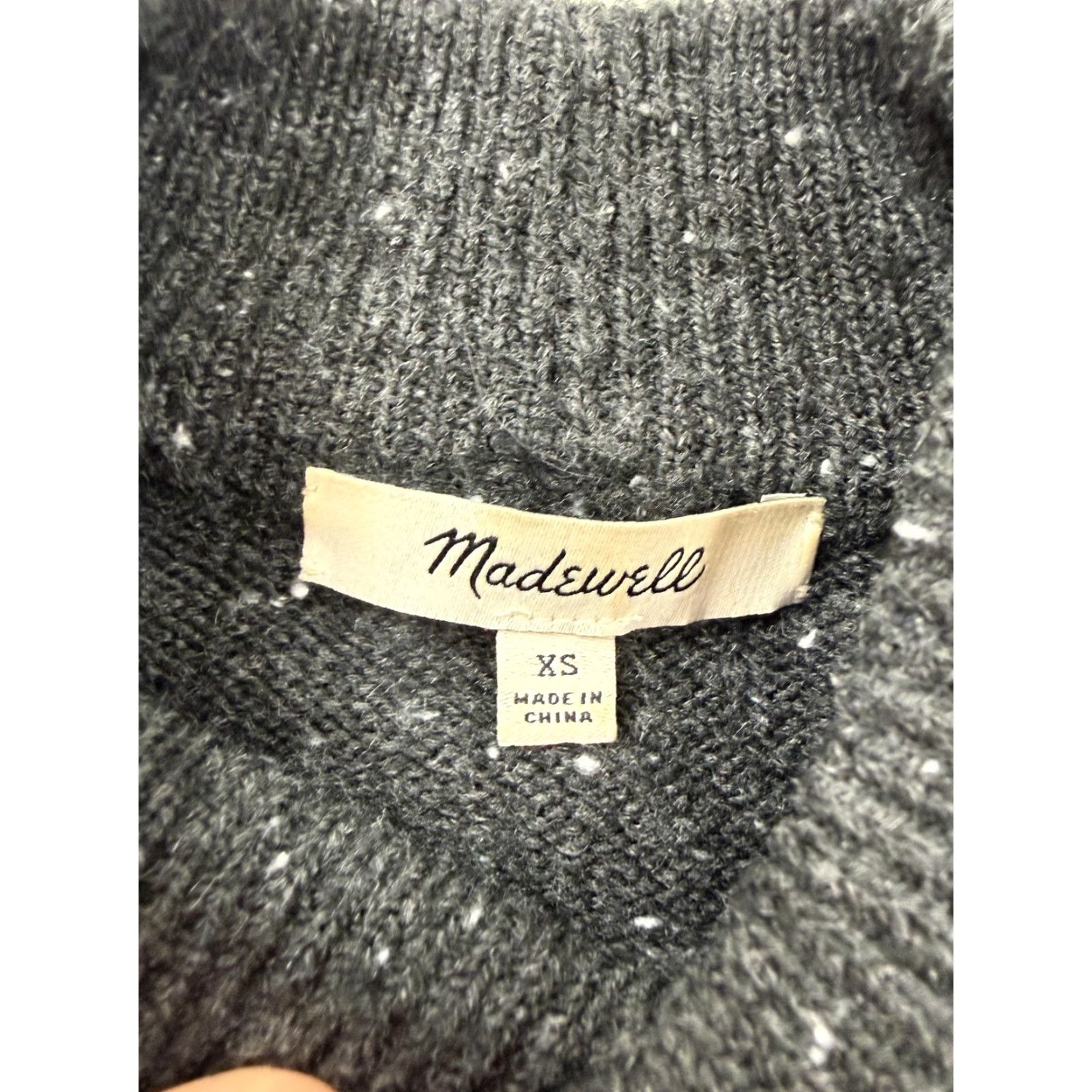 Madewell Madewell Sweater Womens XS Gray Mock Neck Speckled Chest Pocket Knit Pullover Womens Size XS / US 0-2 / IT 36-38 - 4 Thumbnail