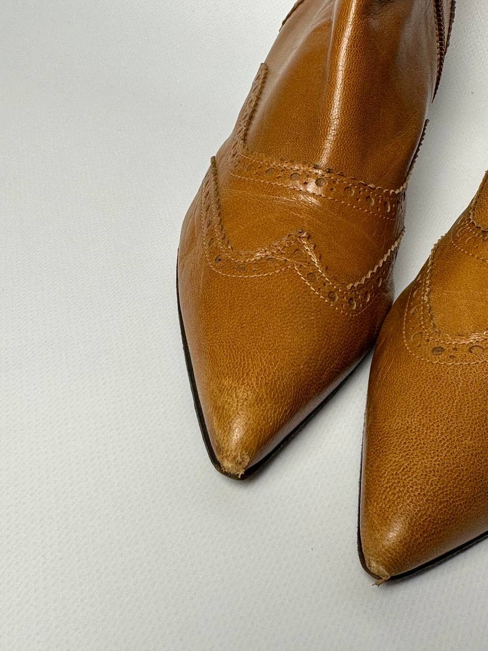 Veronique Branquinho Veronique Branquinho Brown Leather Ankle Boot Size US 8 / IT 38 - 7 Thumbnail