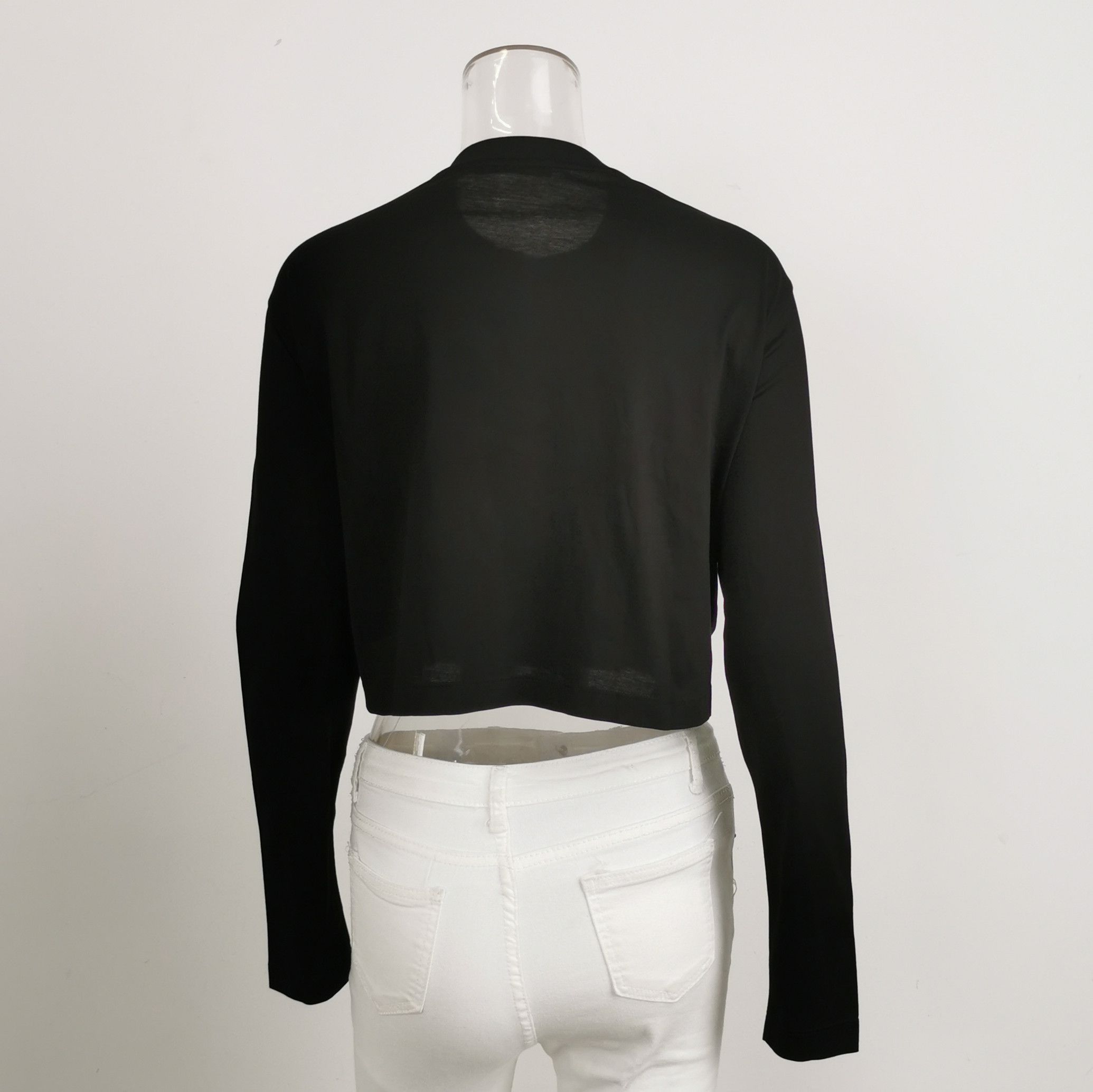 Prada Prada Black Cotton Long Sleeve T. Size XS / US 0-2 / IT 36-38 - 2 Thumbnail