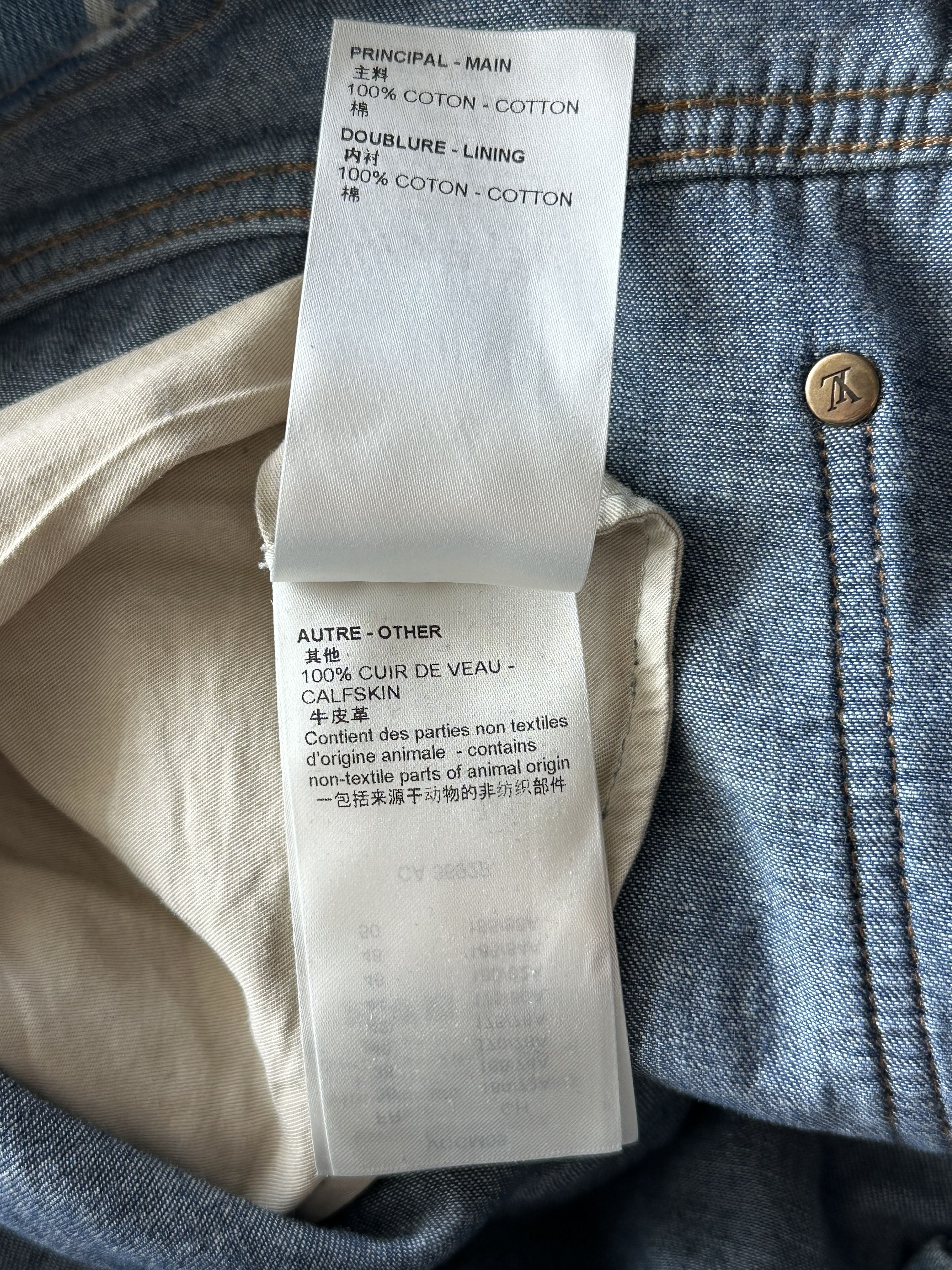 Louis Vuitton Blue Distressed Floral Monogram Flared Carpenter Jeans Size US 38 / EU 54 - 6 Thumbnail