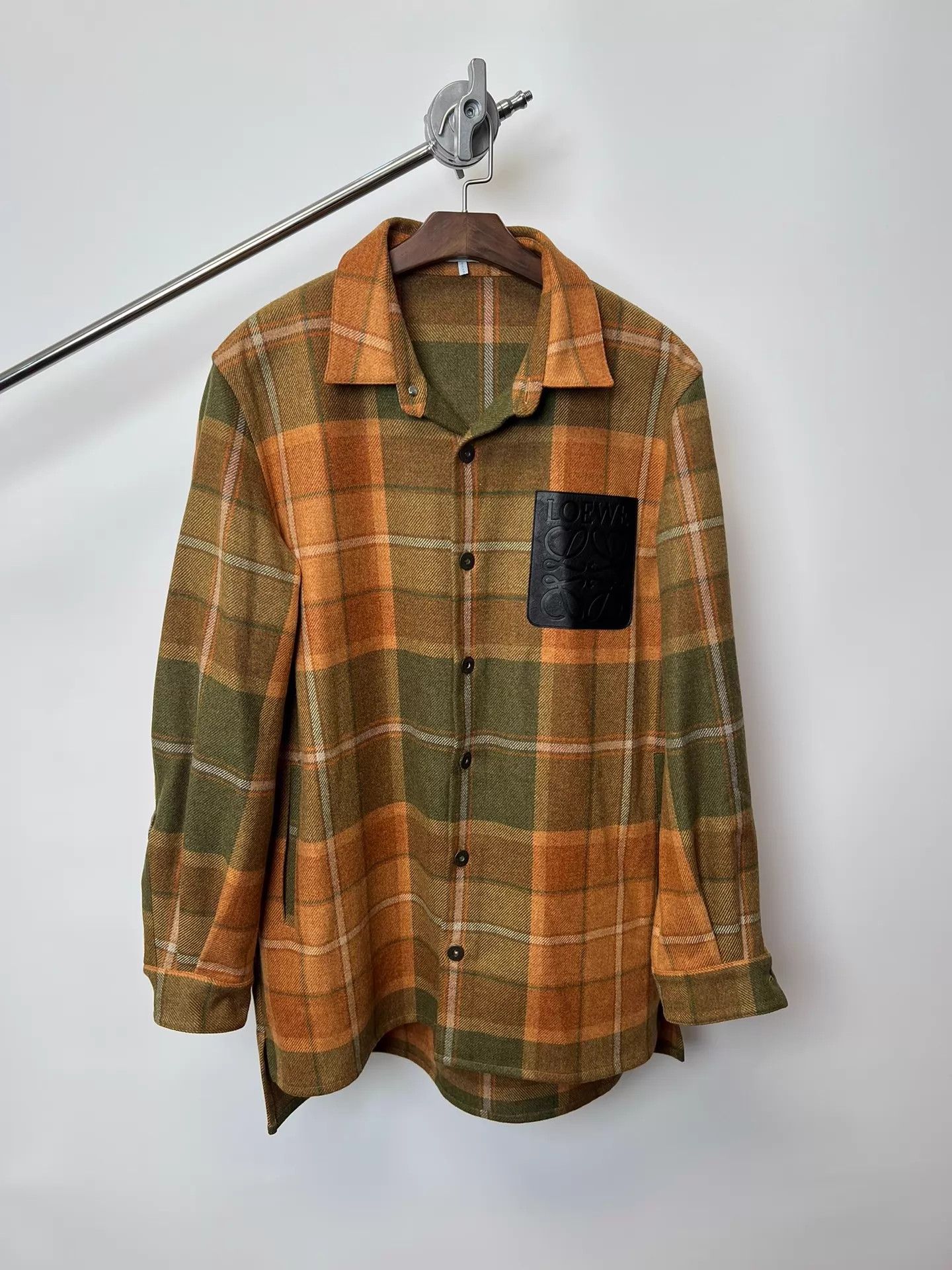 Loewe Loewe Color Check Leather Patch Logo Shirt Orange Size S / US 4 / IT 40 - 1 Thumbnail