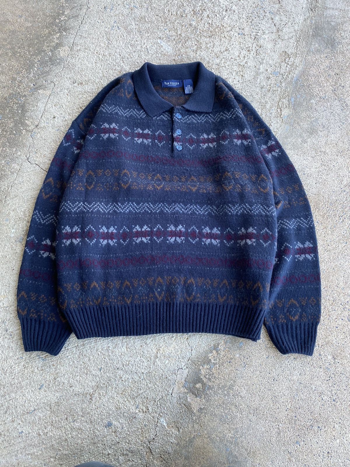 Coogi × Vintage Vintage 90’s Coogi Style Polo Oversized Baggy Sweater Size US L / EU 52-54 / 3 - 1 Thumbnail