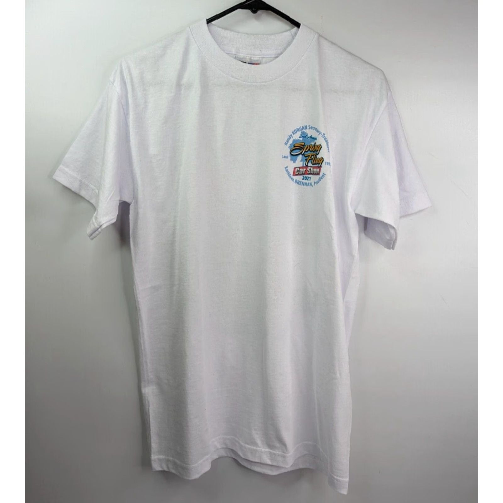 Vintage Bayside 2nd Annual Spring Fling Car Show 2021 White T-Shirt Men's M Cars Crew Neck Cotton Short Sleeve Logo Vintage: No Size US M / EU 48-50 / 2 - 3 Thumbnail