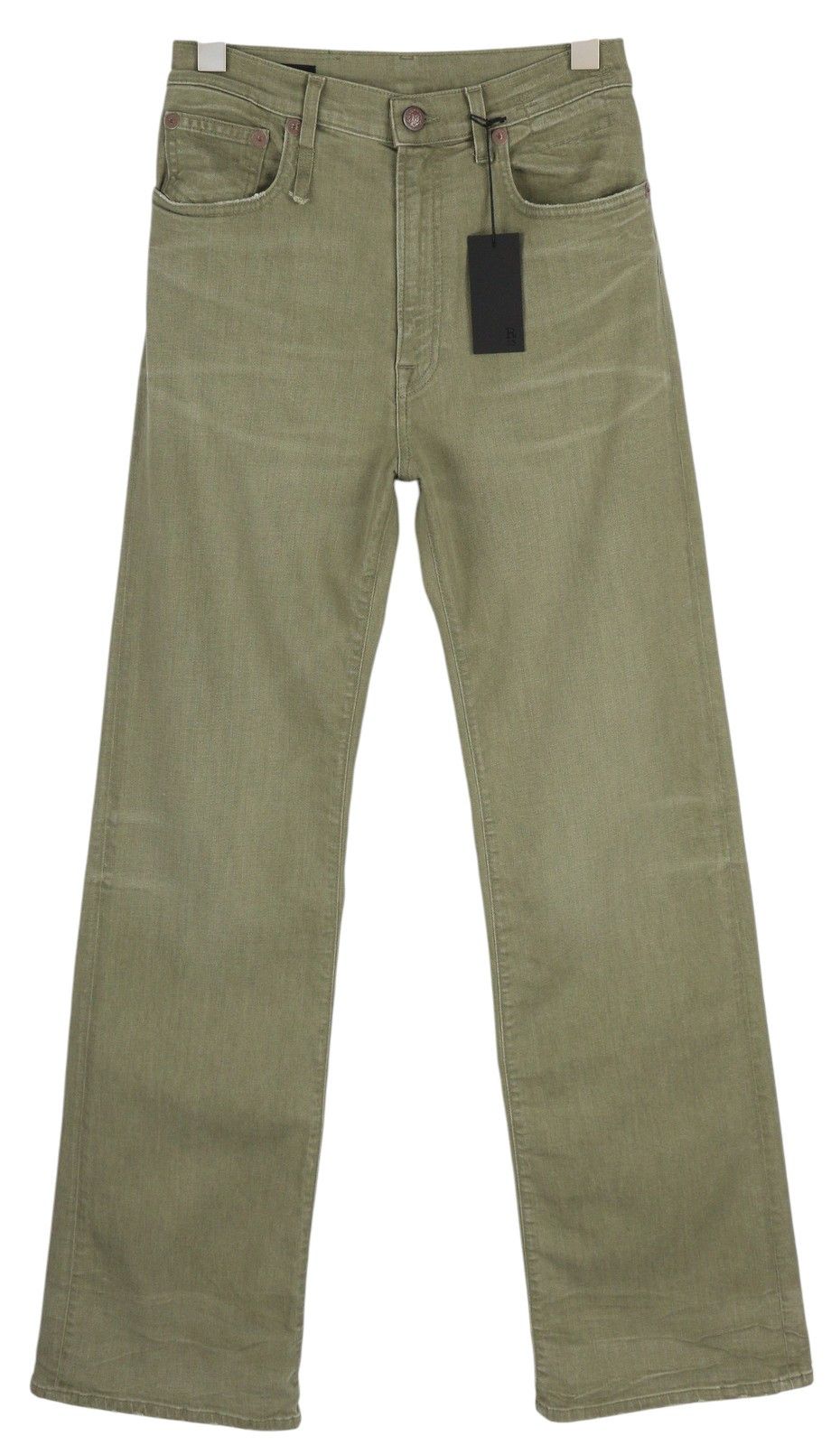 R13 JANE 27 Loose Straight Waist Olive Green Jeans 84499 Size 27" / US 4 / IT 40 - 2 Thumbnail