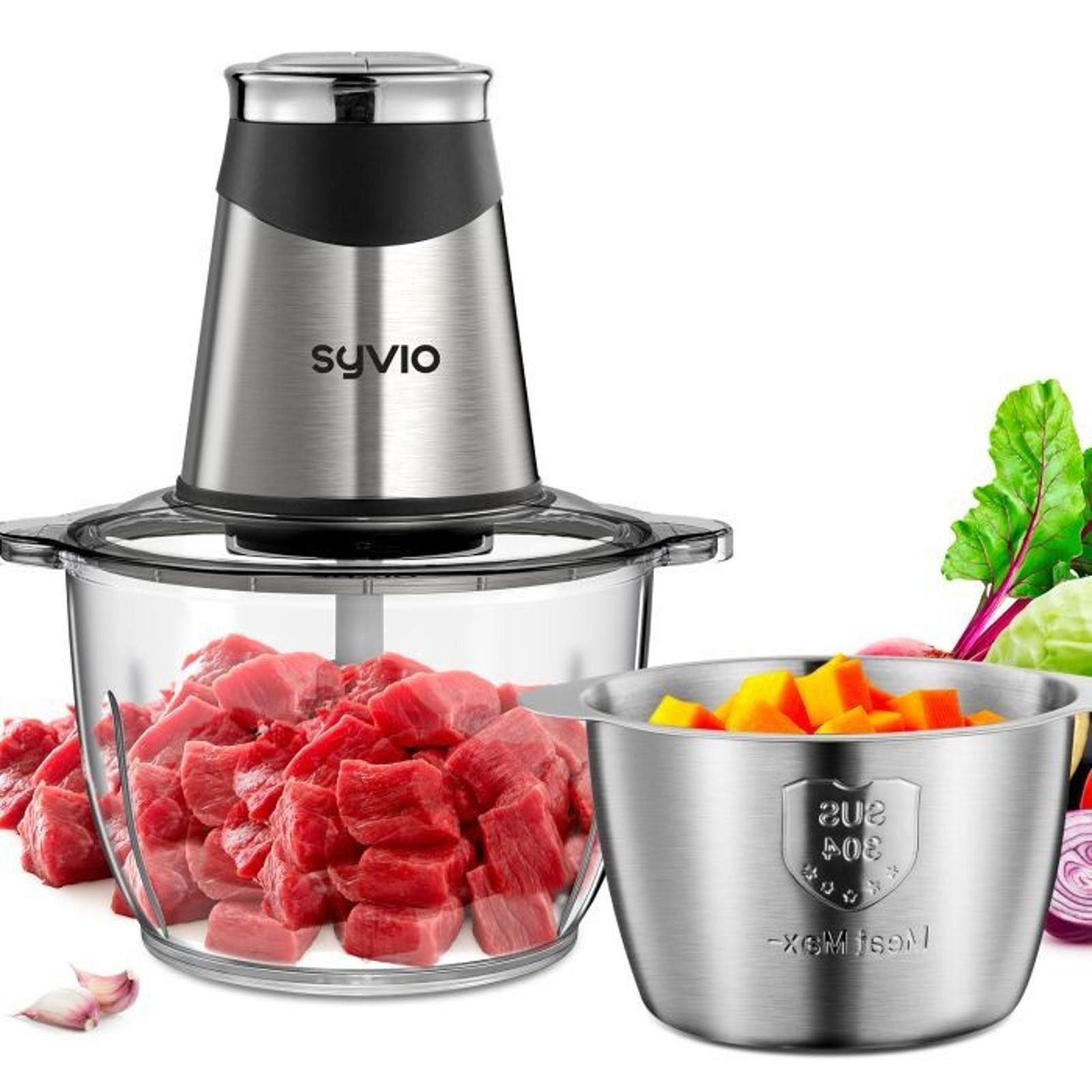 Savio Barbato Syvio Food Processors with 2 Bowls - 4 Bi-Level Blades Size ONE SIZE - 2 Thumbnail