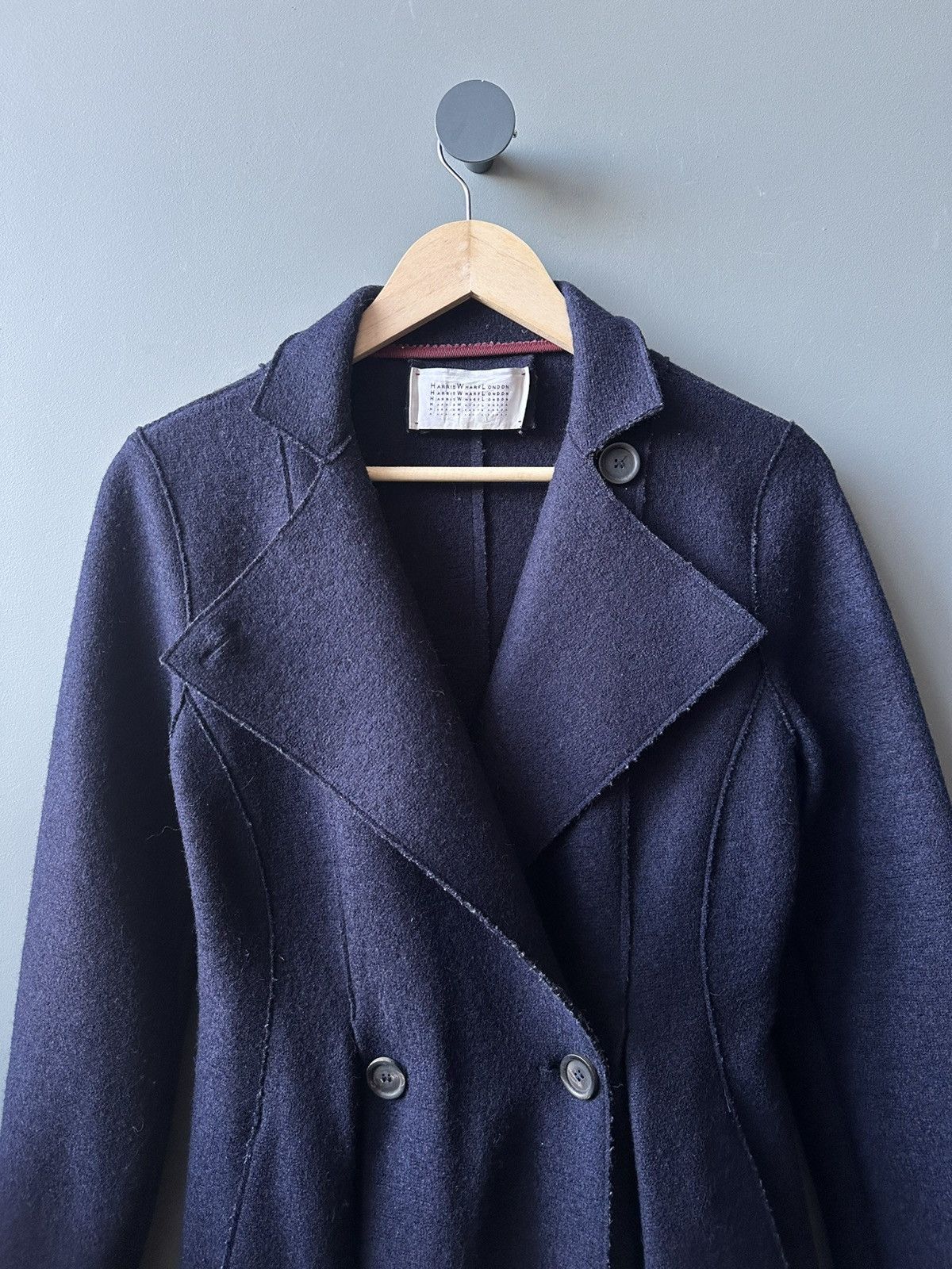 Harris Wharf London Harris Wharf London Wool Double-Breasted Structured Coat Size S / US 4 / IT 40 - 2 Thumbnail