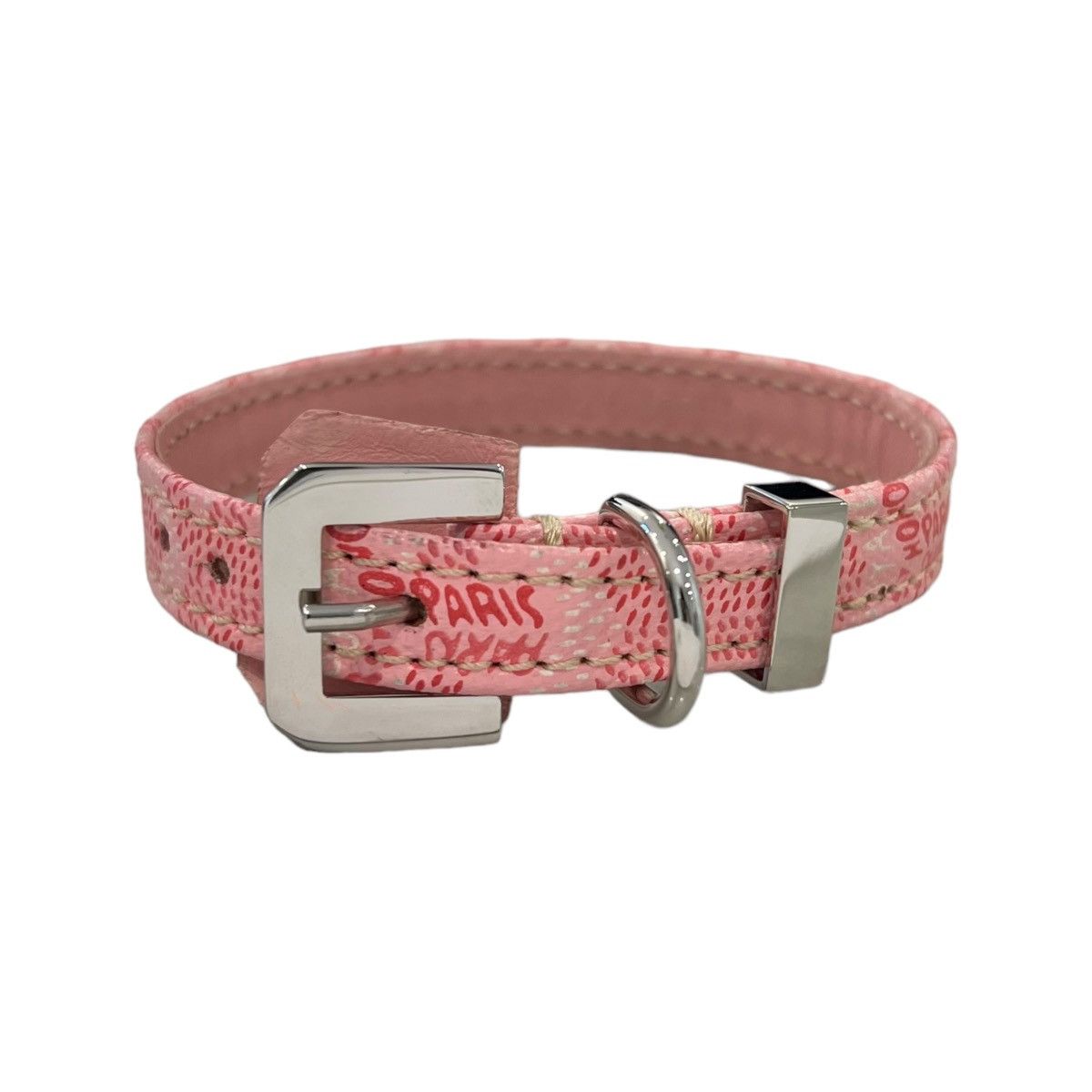 Pre-owned Goyard Edmond Pet Collar In Pink