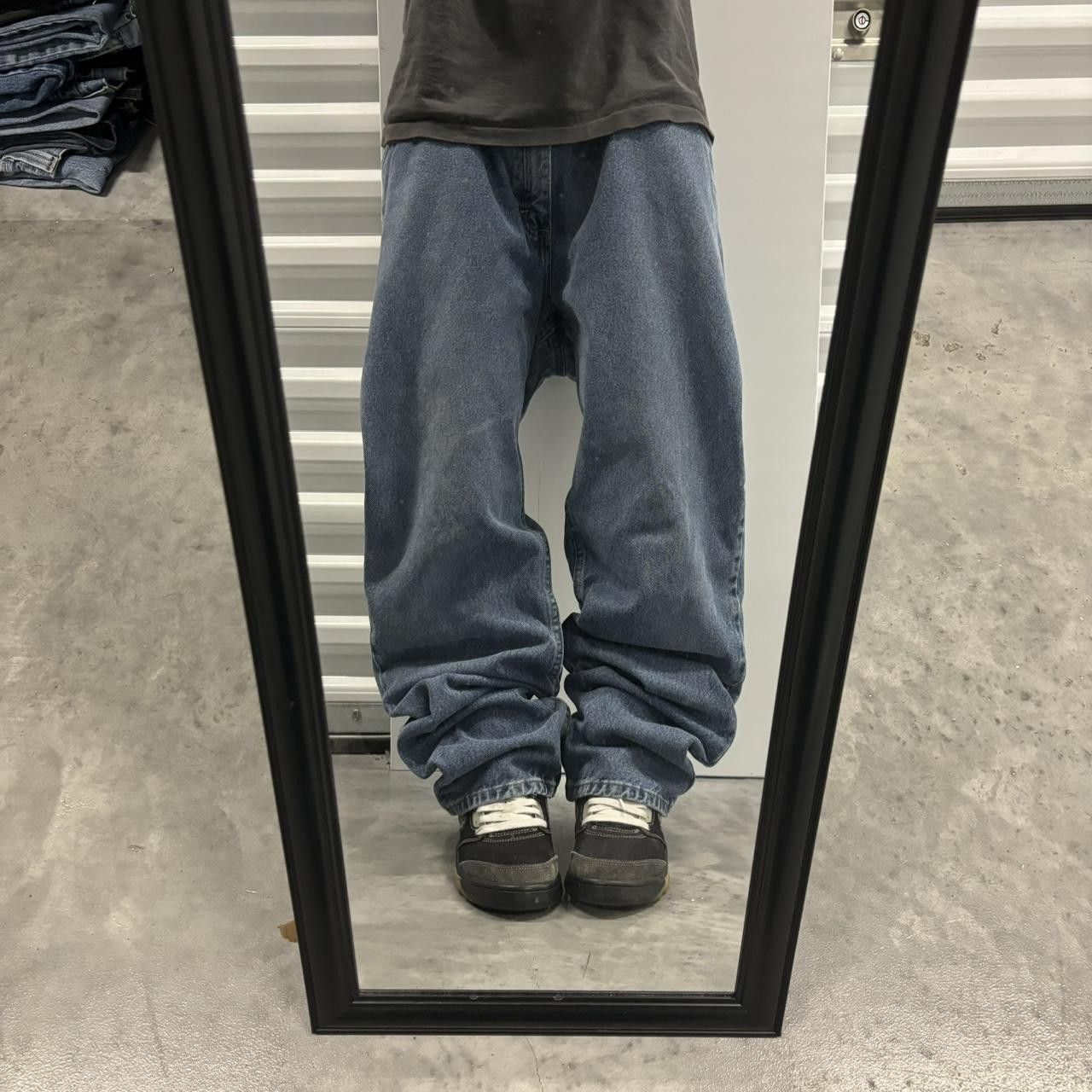 Japanese Brand × Vintage Crazy Vintage Y2K/2000s Baggy Medium Wash Denim Jeans! Size US 38 / EU 54 - 1 Thumbnail