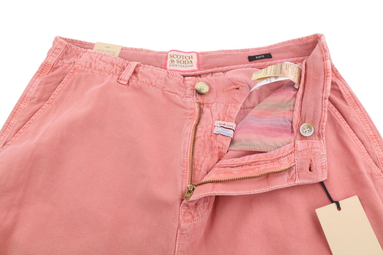 Scotch & Soda FAVE W32 Pink Flamingo Linen Blend Regular 91022 Size US 32 / EU 48 - 6 Thumbnail