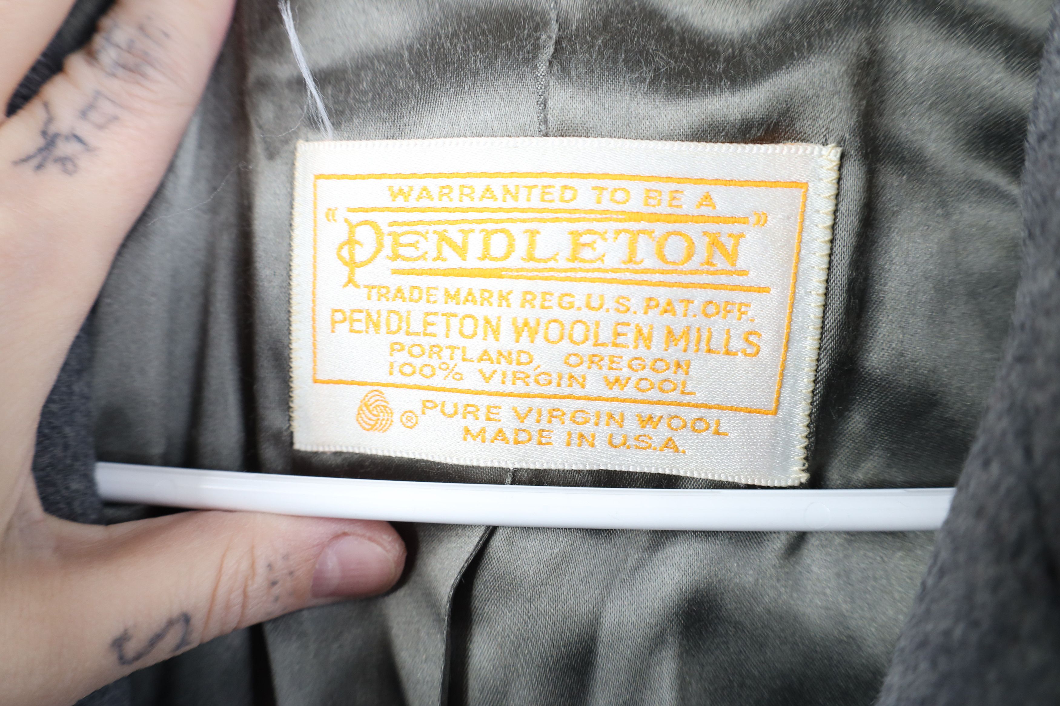 Pendleton Vintage 70s Pendleton Heavy Trench Coat Overcoat Gray USA Size XL / US 12-14 / IT 48-50 - 7 Thumbnail