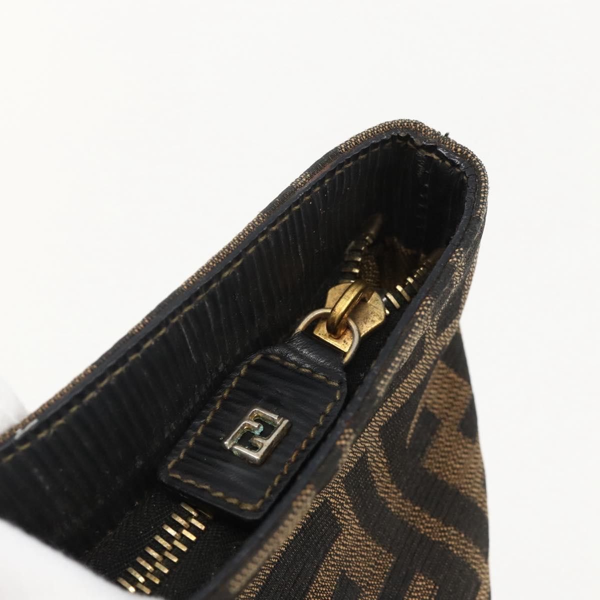 Fendi FENDI Zucca Canvas Hand Bag Brown Black Auth 175625 - Size ONE SIZE - 10 Thumbnail