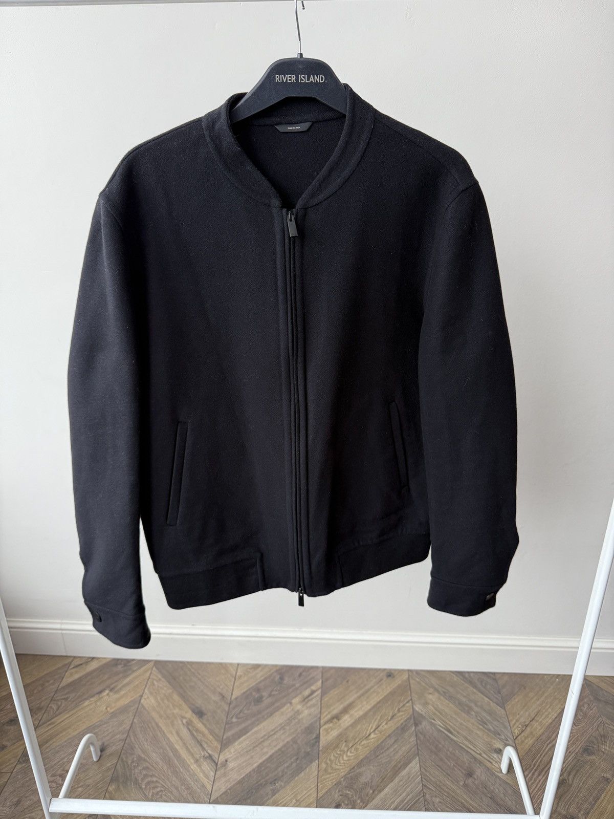 Fendi Vintage FENDI Roma Black Virgin Wool Zip Bomber Jacket Size US M / EU 48-50 / 2 - 1 Thumbnail