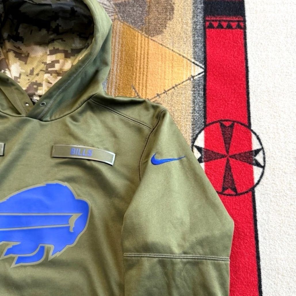 Nike Mens Buffalo Bills Nike Salute To Service Hoodie Sweatshirt Size Medium Patch Size US M / EU 48-50 / 2 - 4 Thumbnail