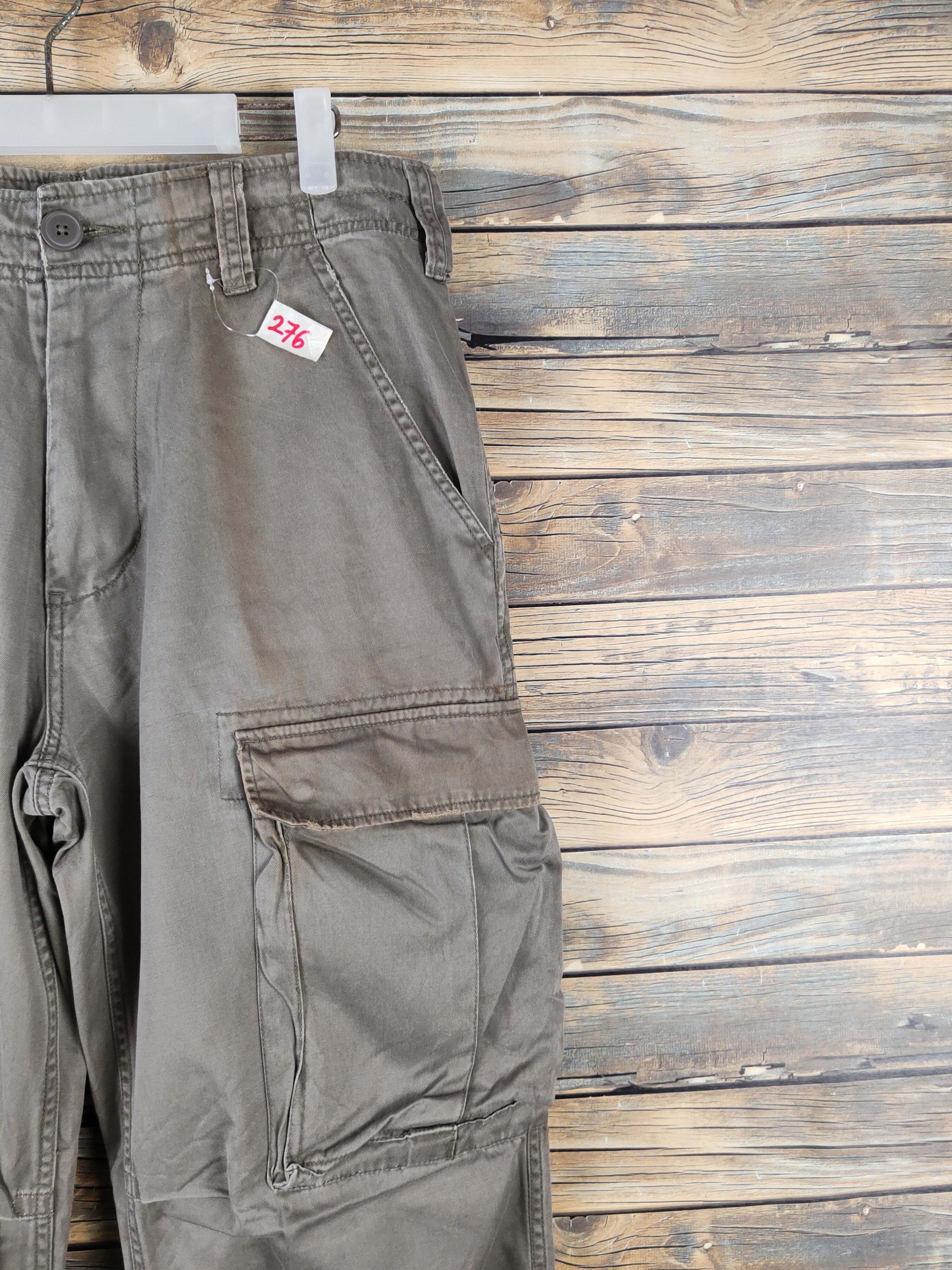 Japanese Brand DL Real Crush Clothing Olive Multipocket Cargo Pants #276 Size US 32 / EU 48 - 5 Thumbnail