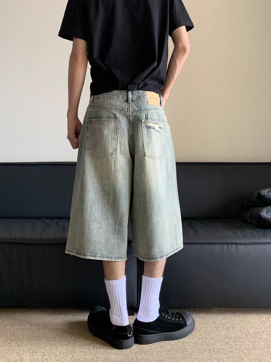 Japanese Brand × Vintage Vintage casual beggar's ripped baggy denim shorts Size US 34 / EU 50 - 2 Thumbnail