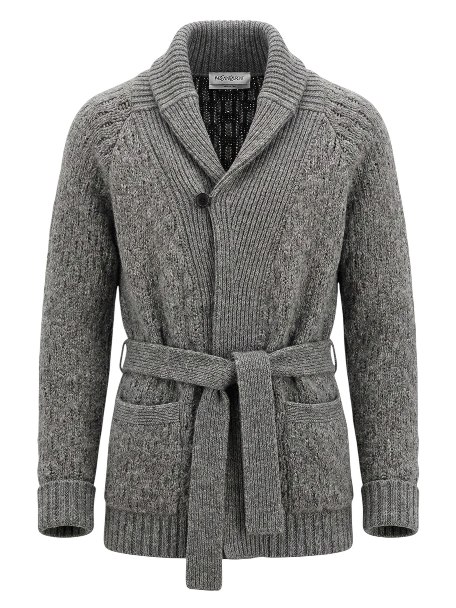 Yves Saint Laurent WOOL BELTED JACKET Size US L / EU 52-54 / 3 - 1 Thumbnail