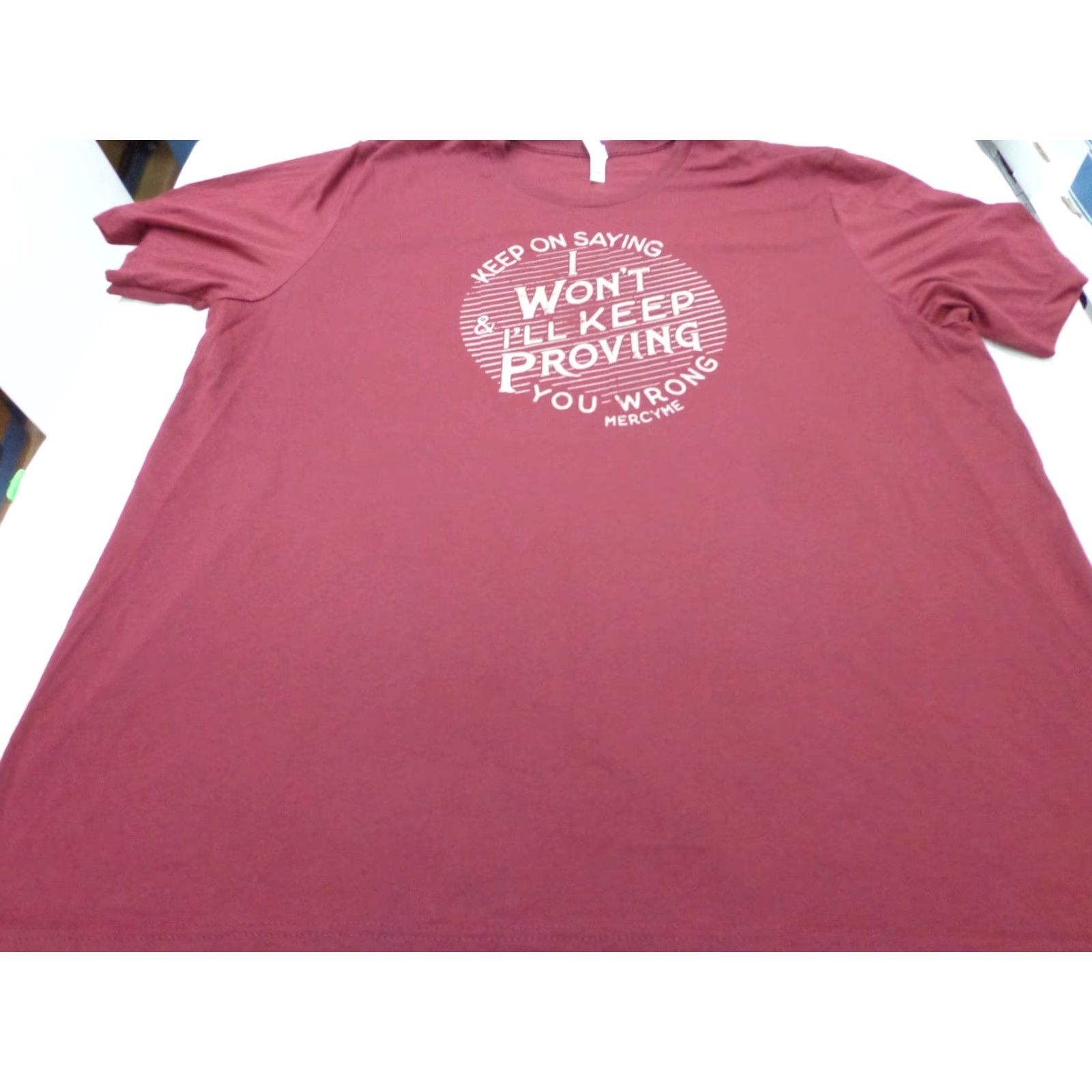 Vintage Mercy Me T Shirt Burgundy Red 3XL Bella + Canvas Short Sleeve Crew Neck Cotton Blend Graphic Print Unisex Adults Music Christian Size US XXL / EU 58 / 5 - 2 Thumbnail
