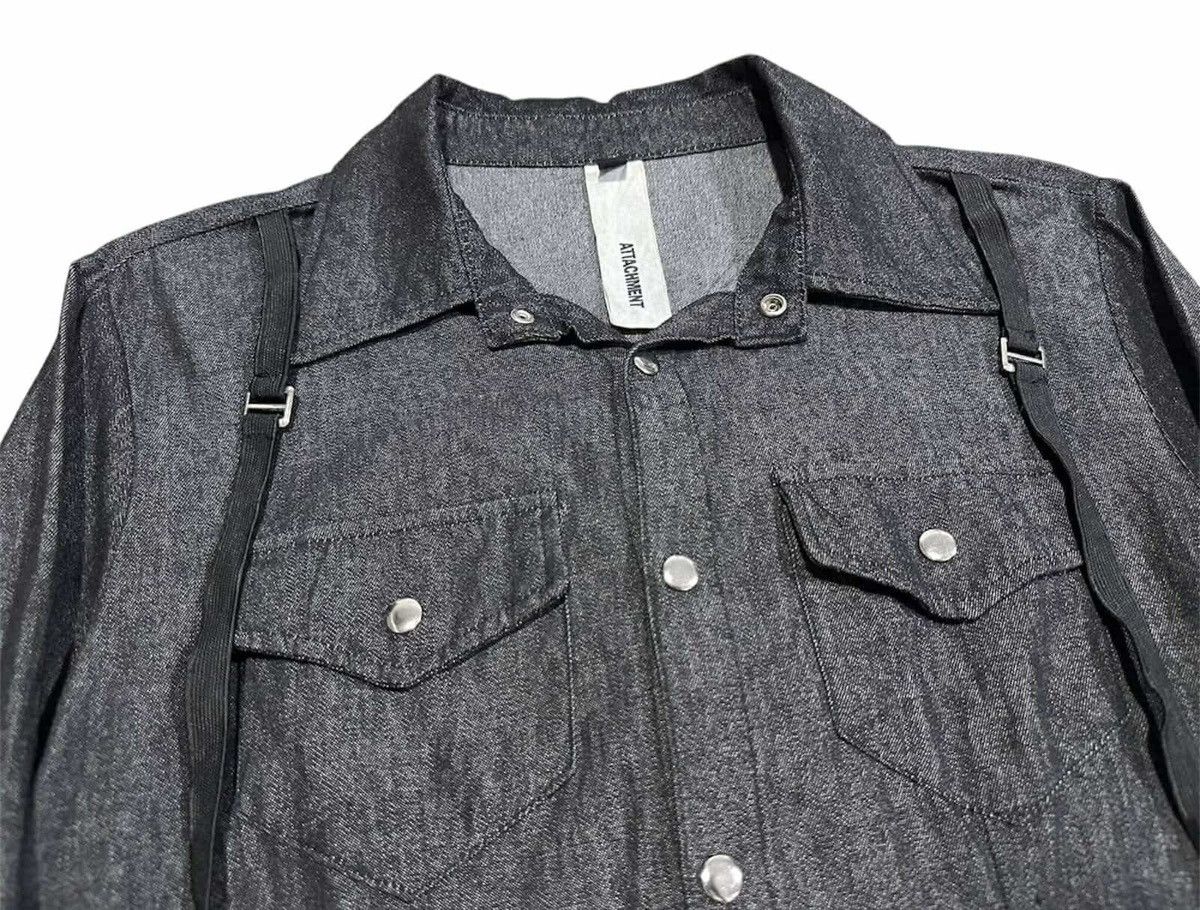Attachment × If Six Was Nine × Japanese Brand 🔥Rare Y2K Attachment Black Denim 3/4 Suspender Bondage Shirt Size US L / EU 52-54 / 3 - 3 Thumbnail