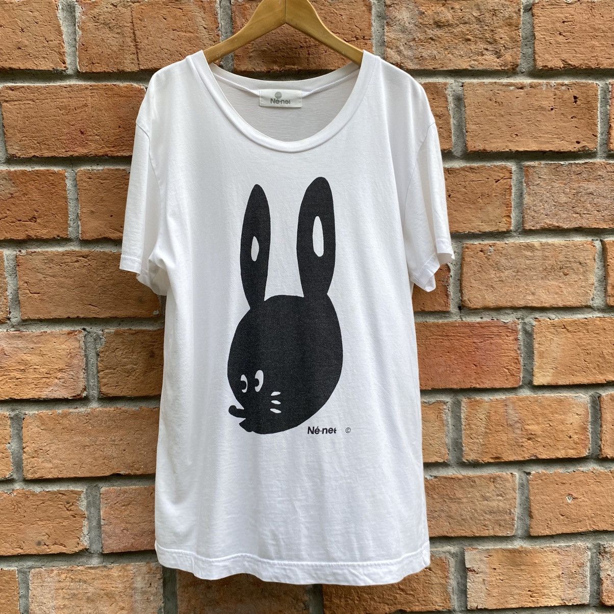 Ne-Net Ne-Net White T-shirt with Black Bunny Print Size US M / EU 48-50 / 2 - 19 Thumbnail