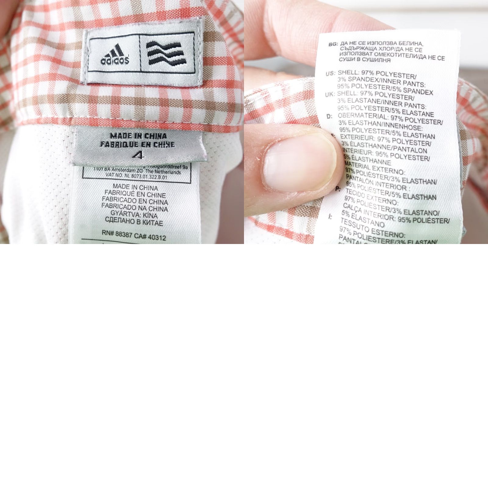 Adidas ADIDAS RED CHECK POLYESTER BLEND SKIRT SKORT WOMENS SIZE 4 Size 27" / US 4 / IT 40 - 8 Thumbnail