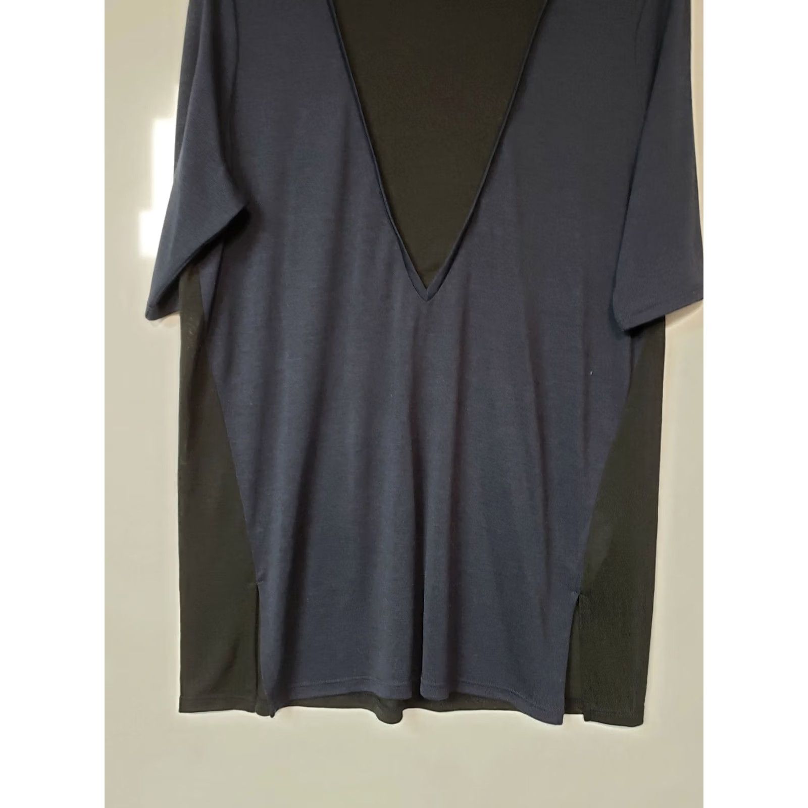 Vince Vince Womens Crew Neck Short Sleeve Tunic Knit Tee Blue Black sz M Size 32" / US 10 / IT 46 - 7 Thumbnail