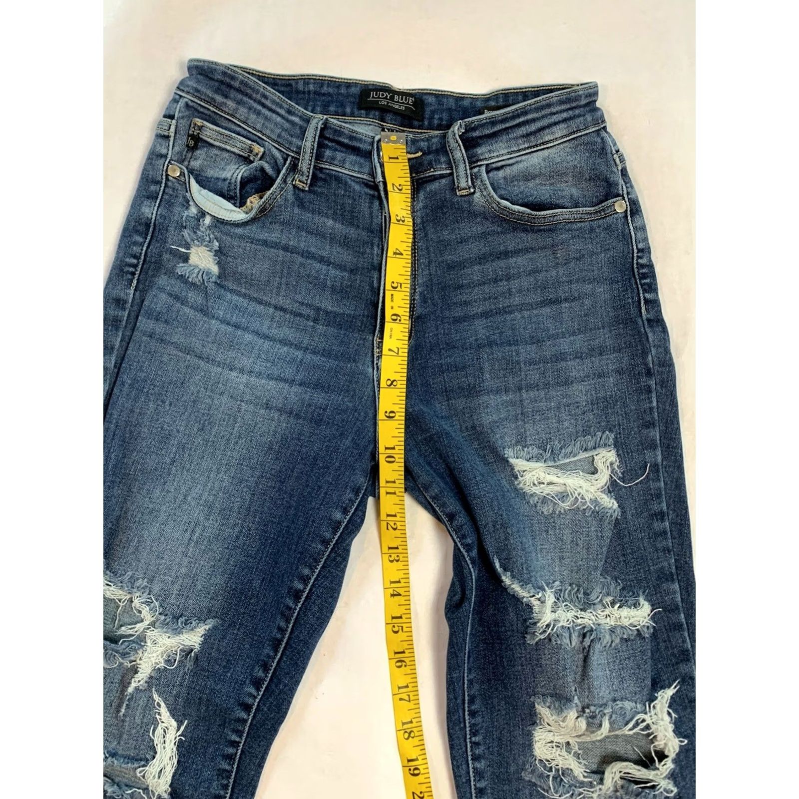 Vintage Judy Blue Jeans Woman 5/27 Boyfriend Fit Distressed Blue Denim 5-Pocket Regular Size 27 Vintage No Women Jeans Size 27" / US 4 / IT 40 - 7 Thumbnail
