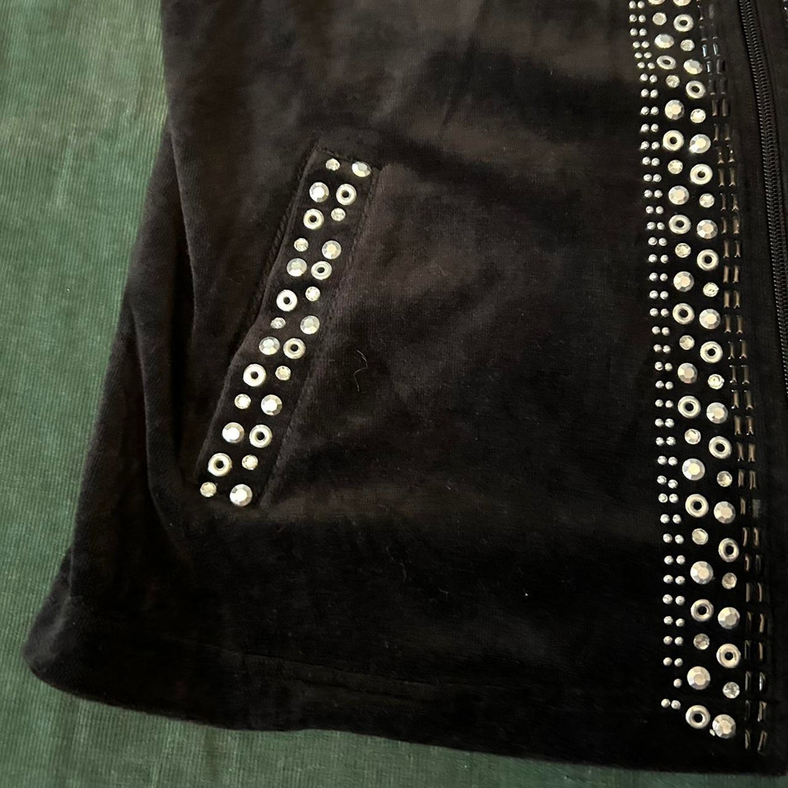 Other Vintage velvet jacket with rhinestones Size XL / US 12-14 / IT 48-50 - 2 Thumbnail