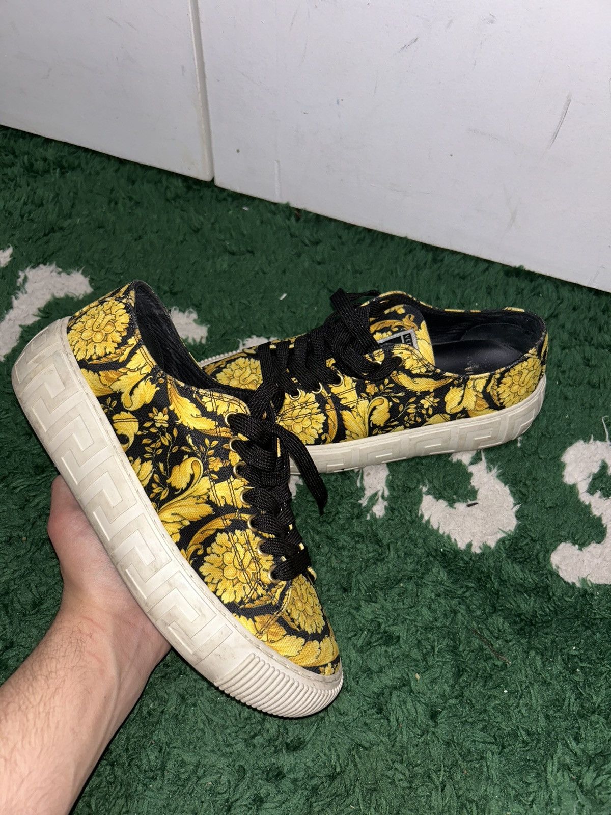 Versace VERSACE Gold \u0026 Black Barocco Grace Shoes size 7.5 men 5.5w | Grailed, image size:1200x1600