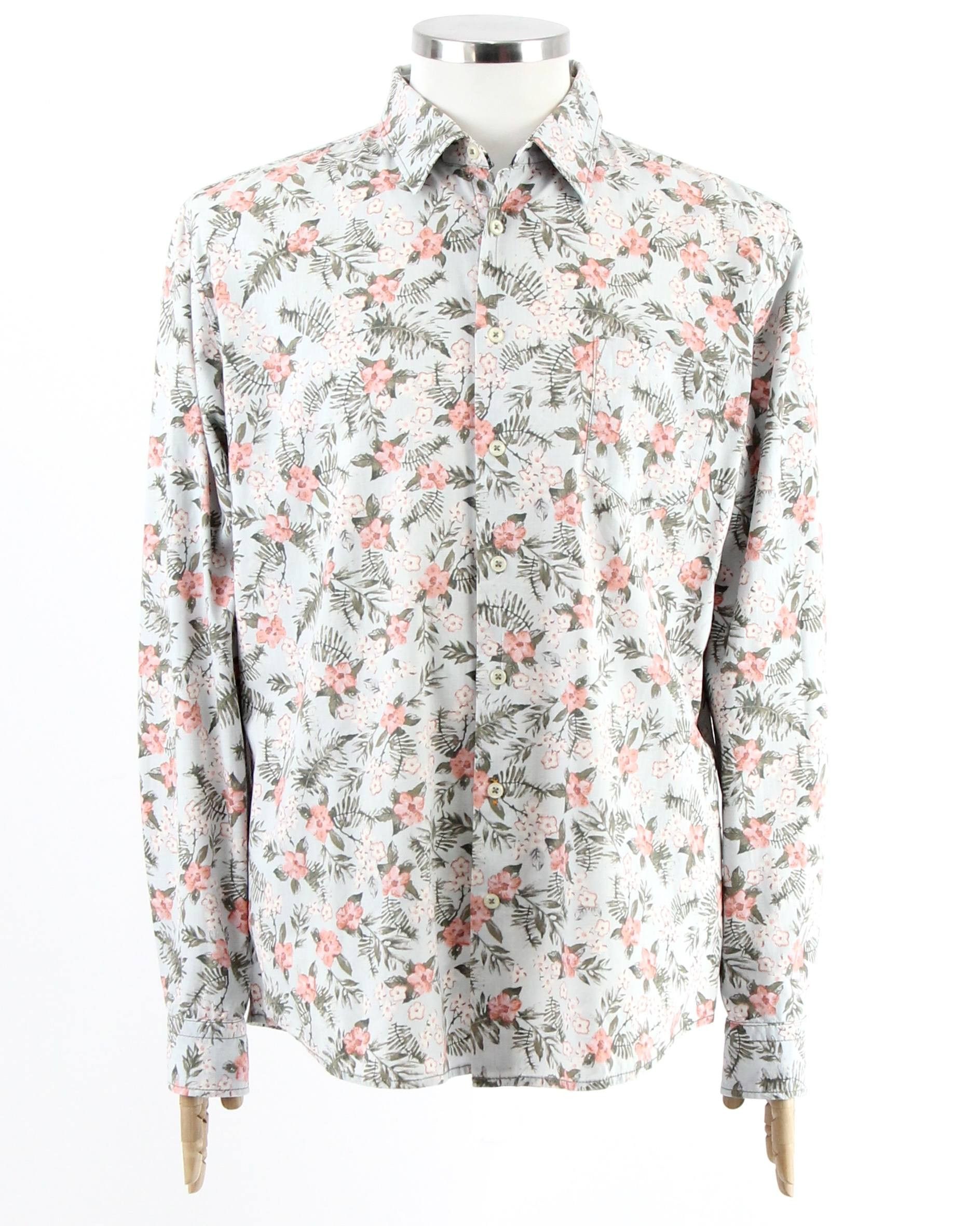 Hugo Boss HUGO BOSS Linen and cotton patterned shirt Size US XXL / EU 58 / 5 - 1 Thumbnail