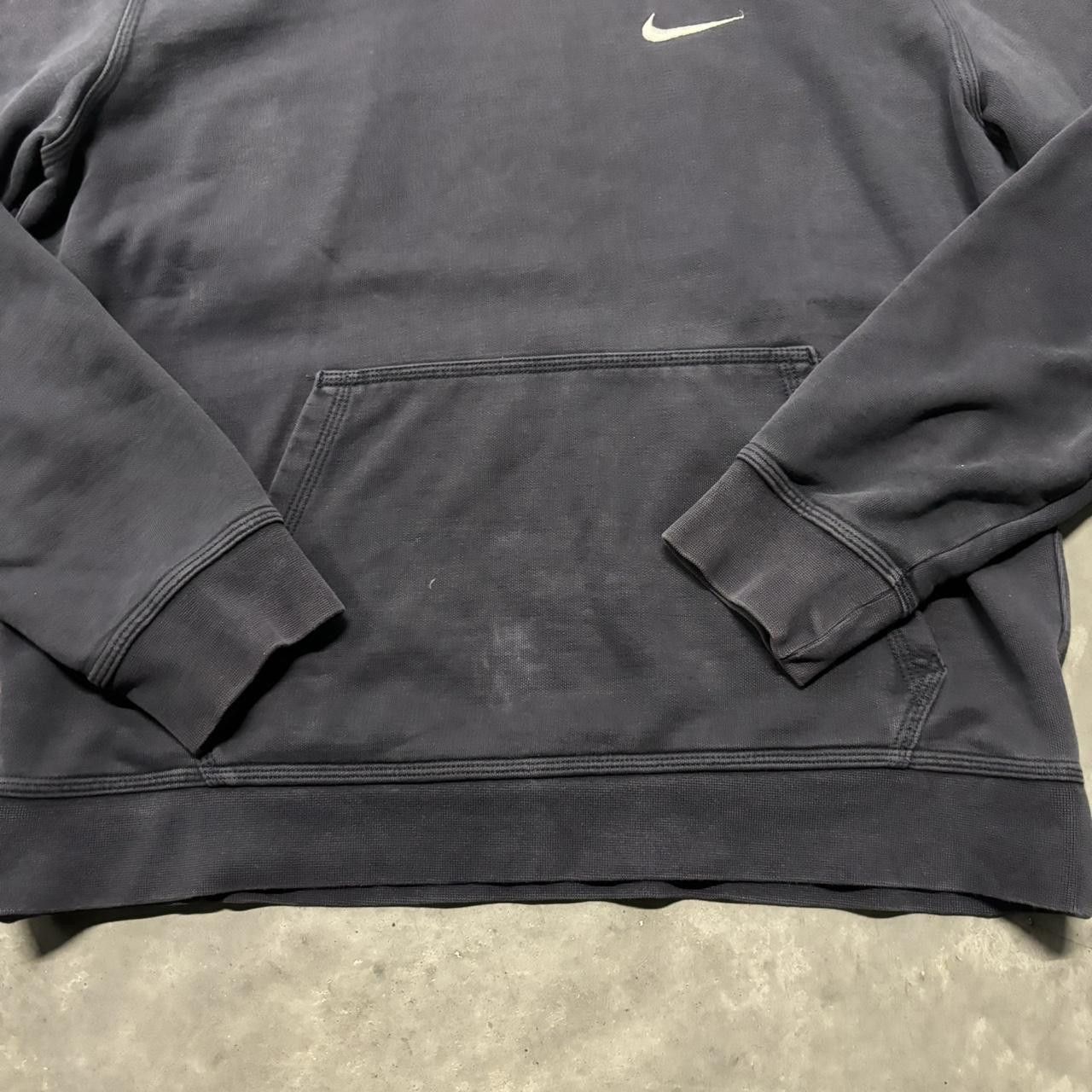 Nike × Vintage Crazy Vintage Y2K/2000s Faded Black Nike Swoosh Streetwear Essential Hoodie! Size US M / EU 48-50 / 2 - 6 Thumbnail