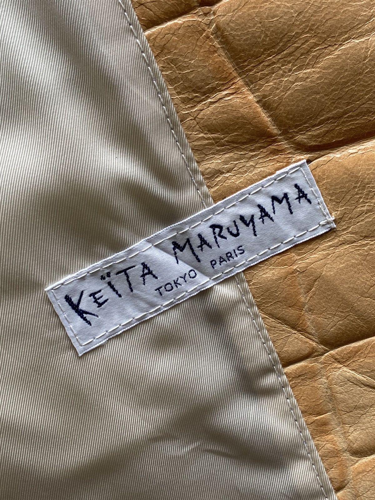 KEITAMARUYAMA 2000s Embossed Croc Effect - Leather Trucker Jacket Size S / US 4 / IT 40 - 9 Thumbnail