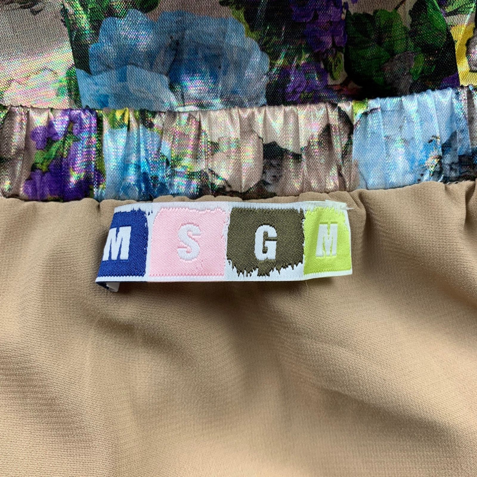 MSGM Floral Polyamide Elastic Waistband A-Line Skirt Size 28" / US 6 / IT 42 - 5 Thumbnail