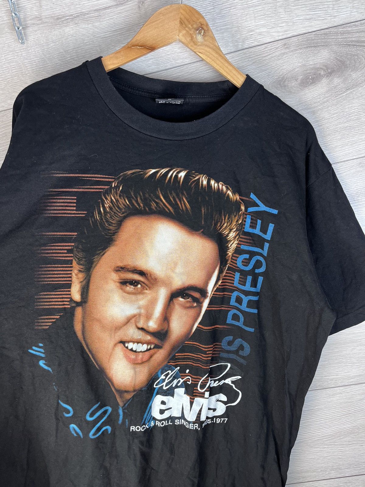 Fruit Of The Loom Vintage men’s Merch t-shirt Elvis Presley size xl Size US XL / EU 56 / 4 - 3 Thumbnail