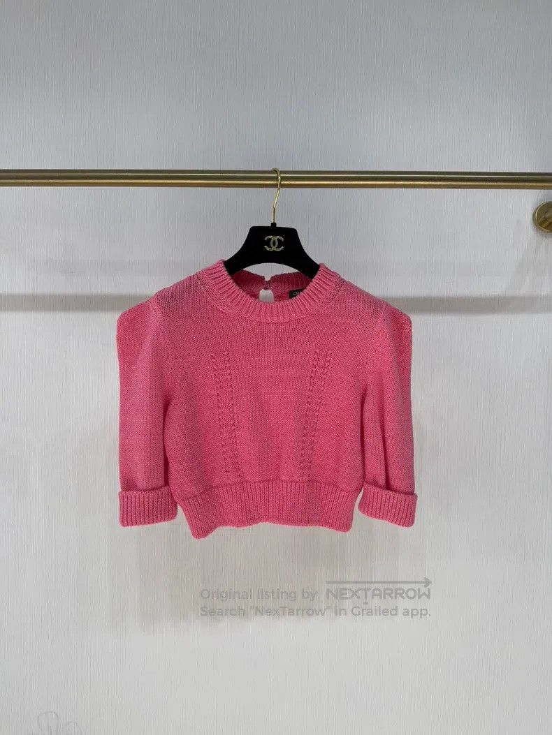 Chanel Chanel 22S Pink Puff Sleeve Knit sweater Size XS / US 0-2 / IT 36-38 - 1 Thumbnail