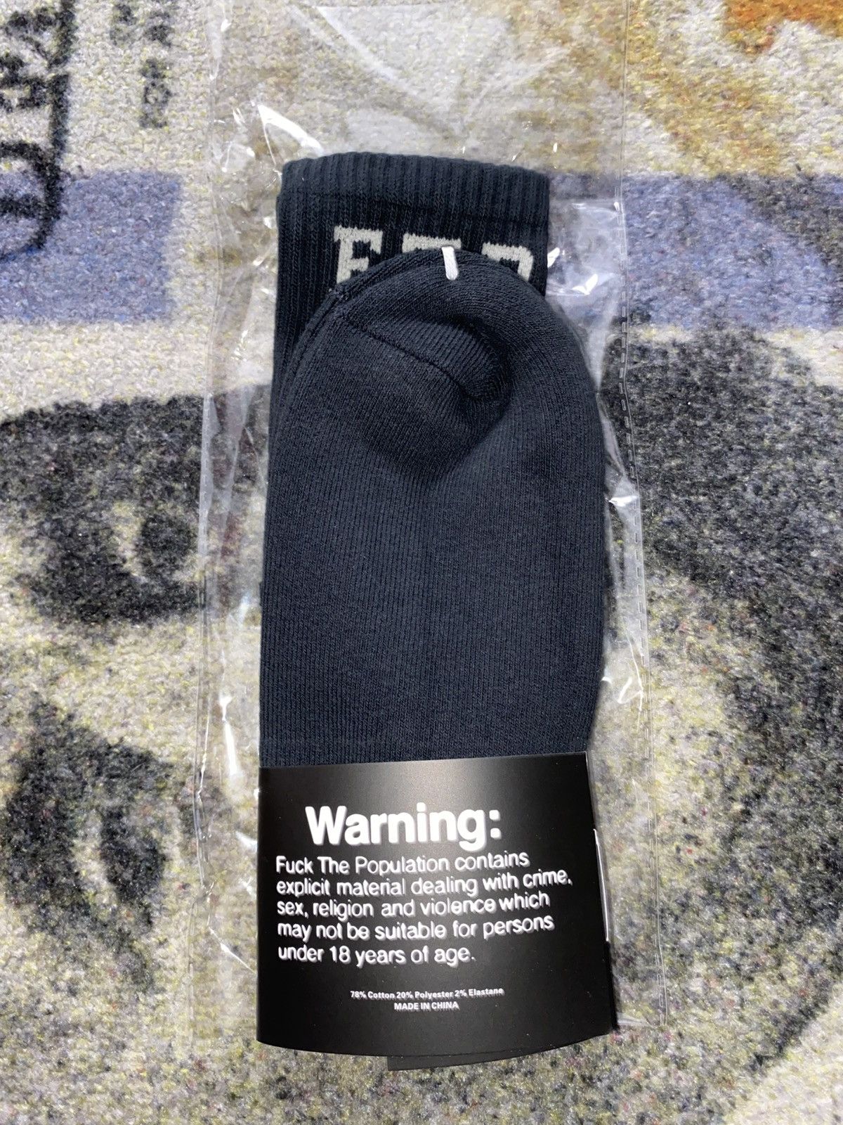 Fuck The Population Fuck The Population Bear Crew Socks Size ONE SIZE - 2 Thumbnail