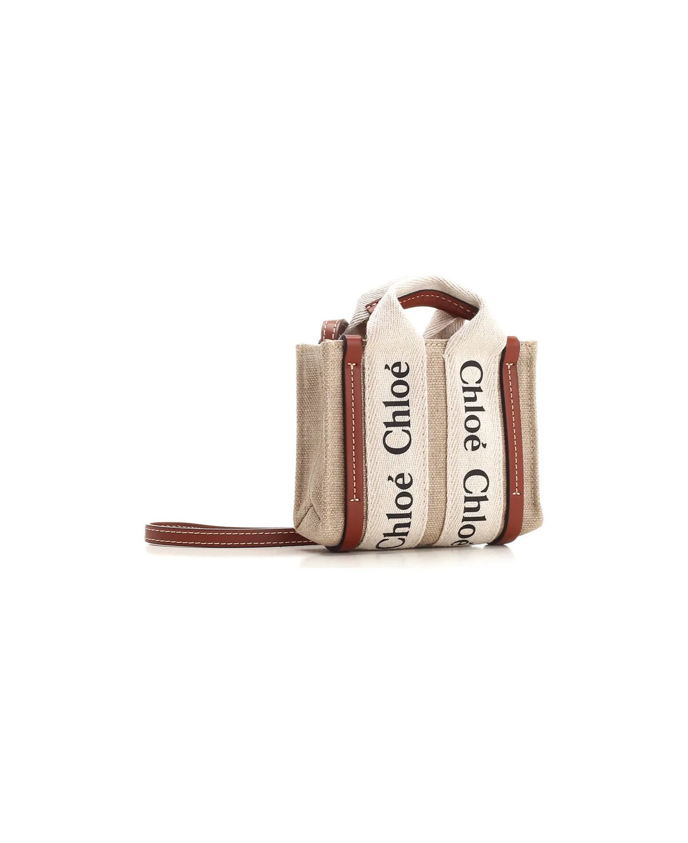 Chloe o1loc1c10226 Size: OS / Nano Woody Bag in White/Brown Size ONE SIZE - 2 Thumbnail