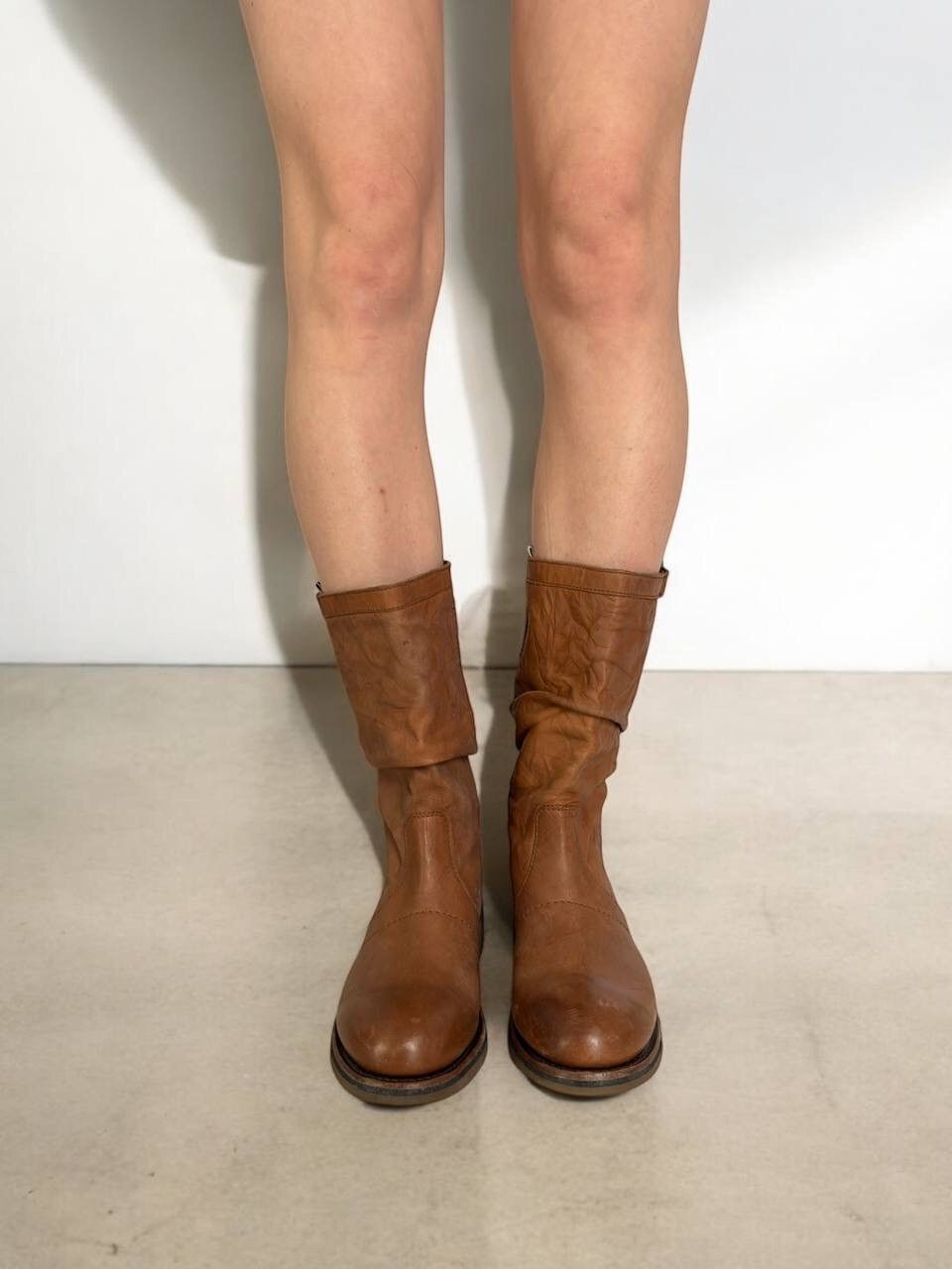 Dirk Bikkembergs × Vintage Dirk Bikkembergs Vintage Brown Leather Ankle Boots Size US 8 / IT 38 - 2 Thumbnail